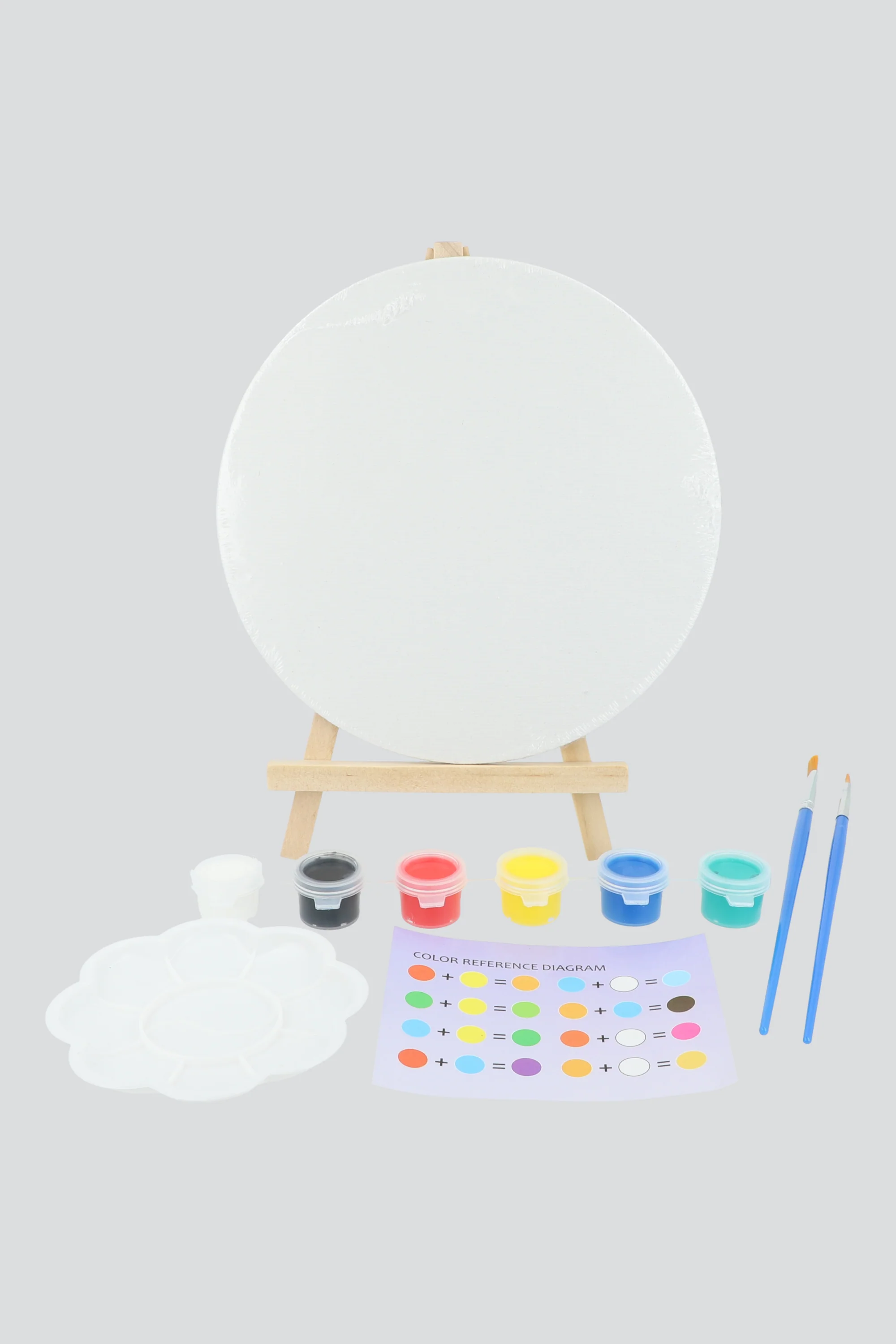 Set diy caballete lienzo redondo