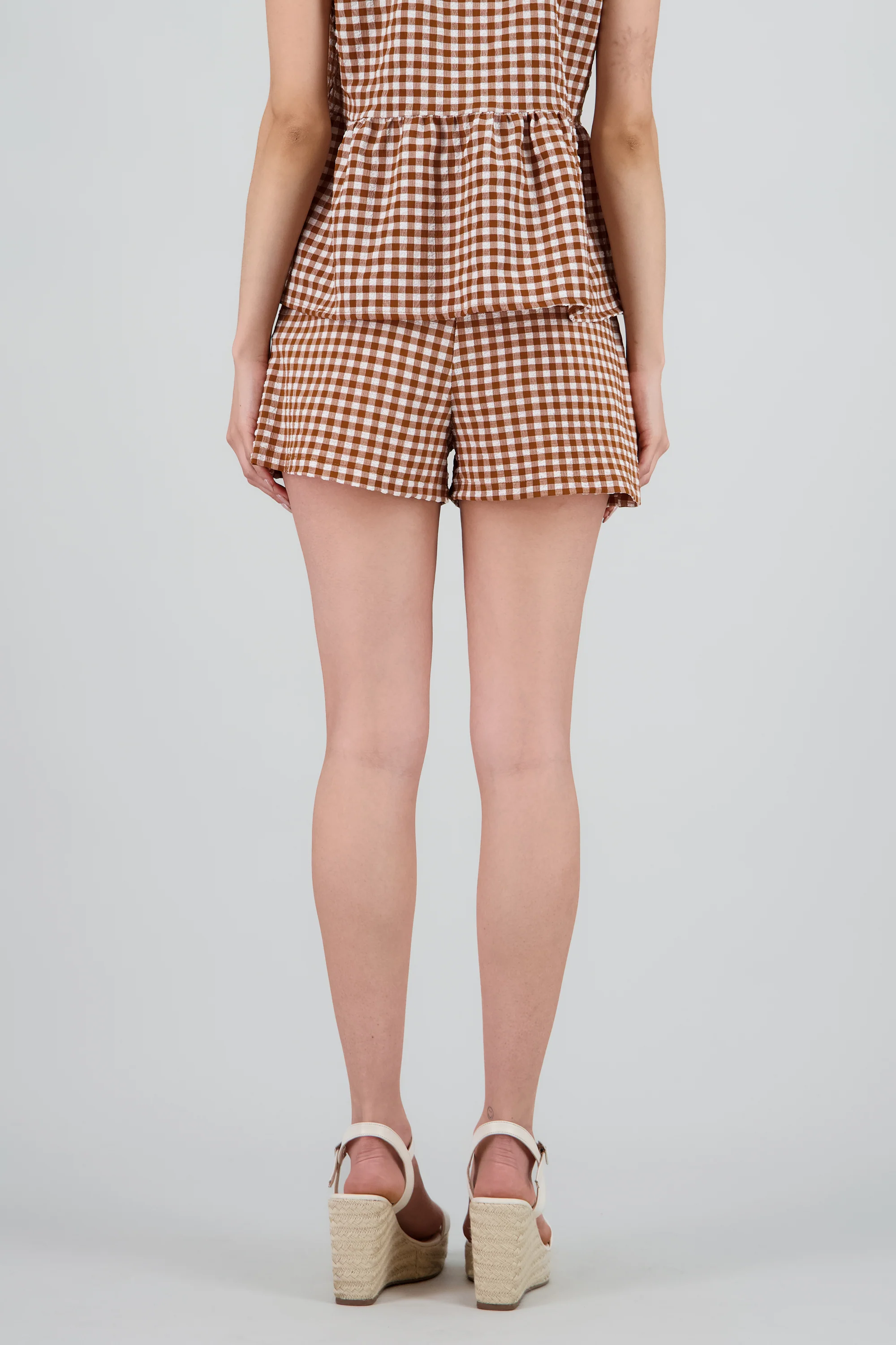 Shorts jareta detalle cuadros - Image 4