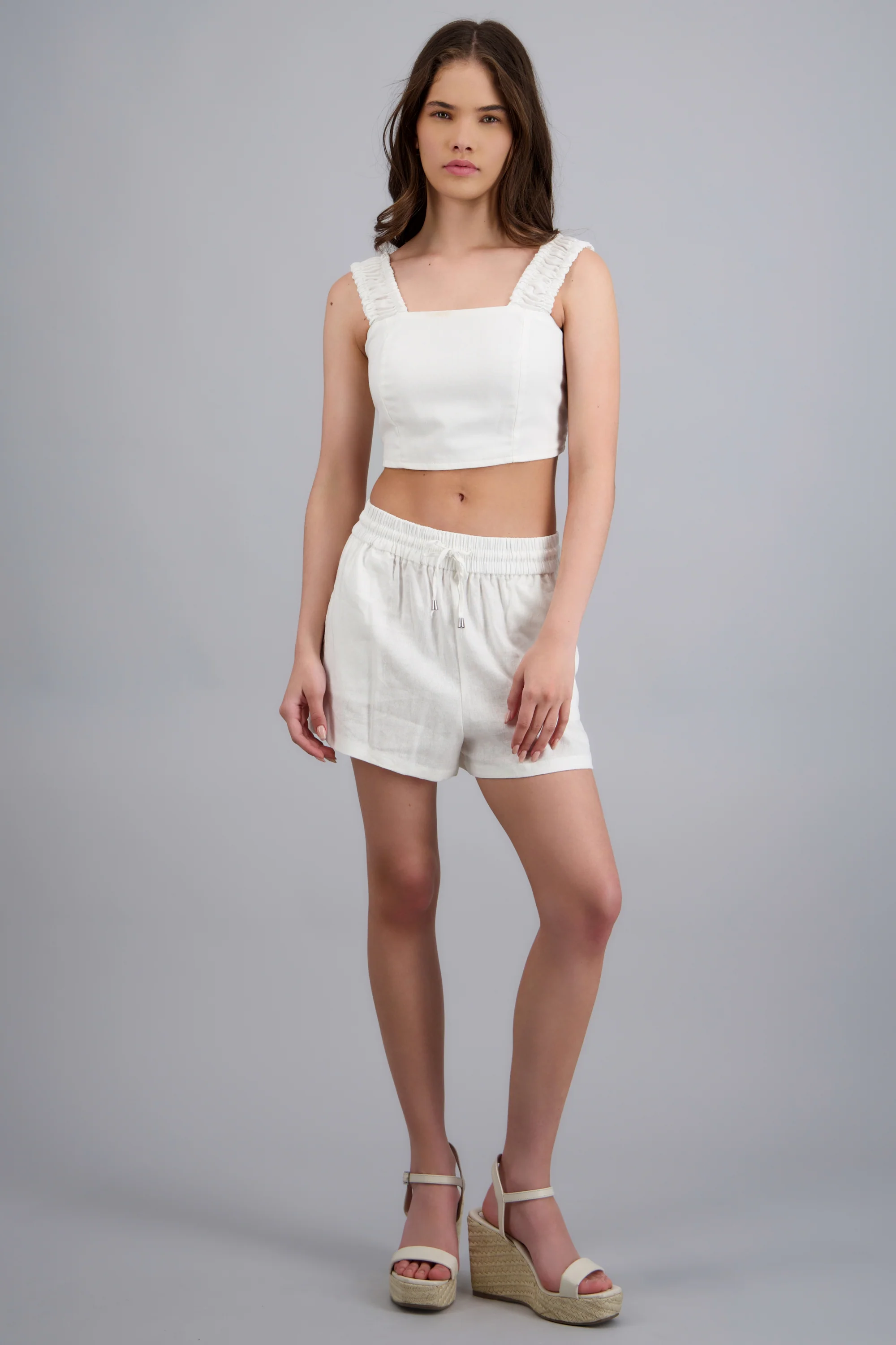 Shorts lino con jaretas - Image 2