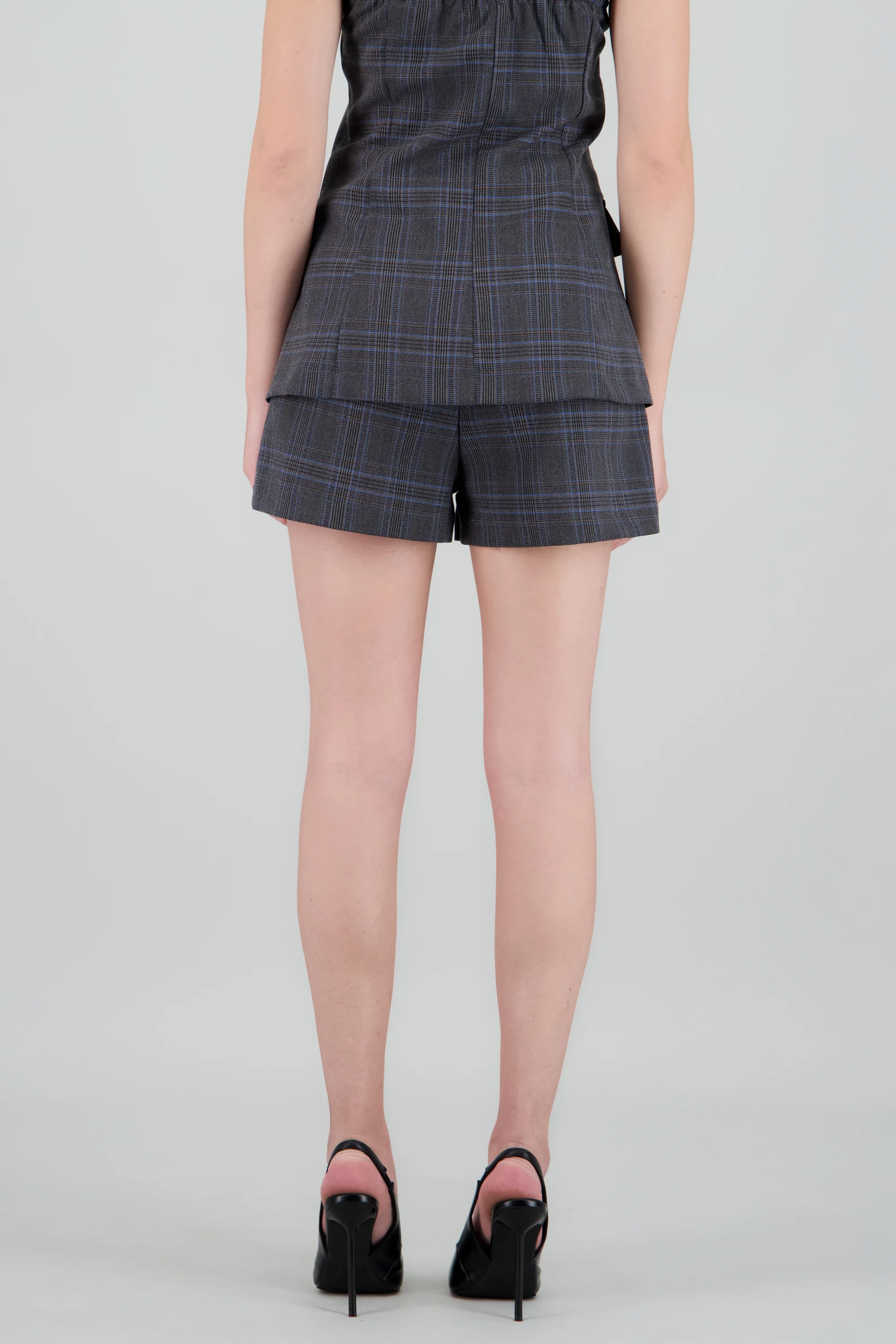 Shorts pretina lisa estampado cuadros - Image 4