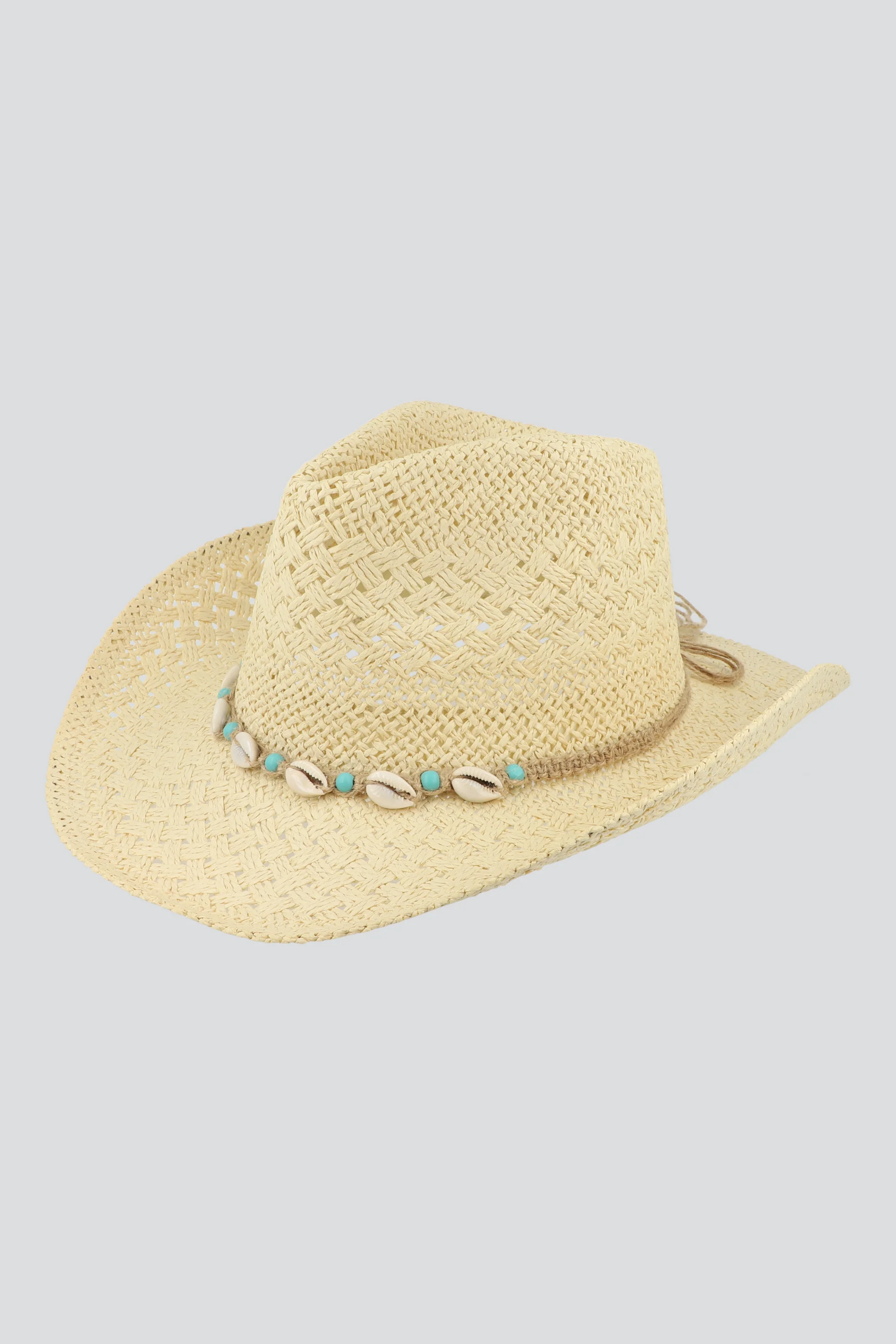 Sombrero calado conchas turquesas - Image 3