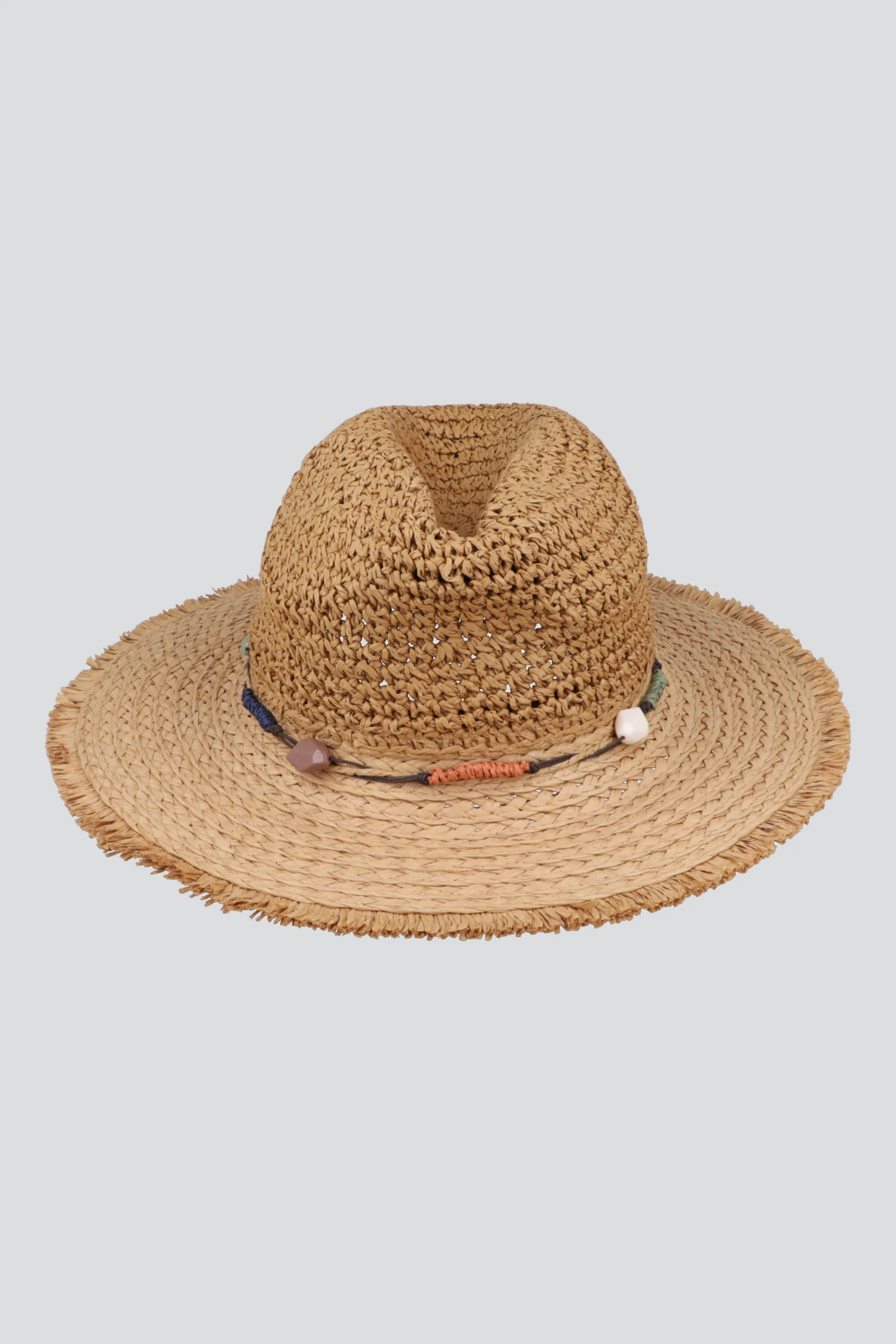 Sombrero panamá detalle conchas