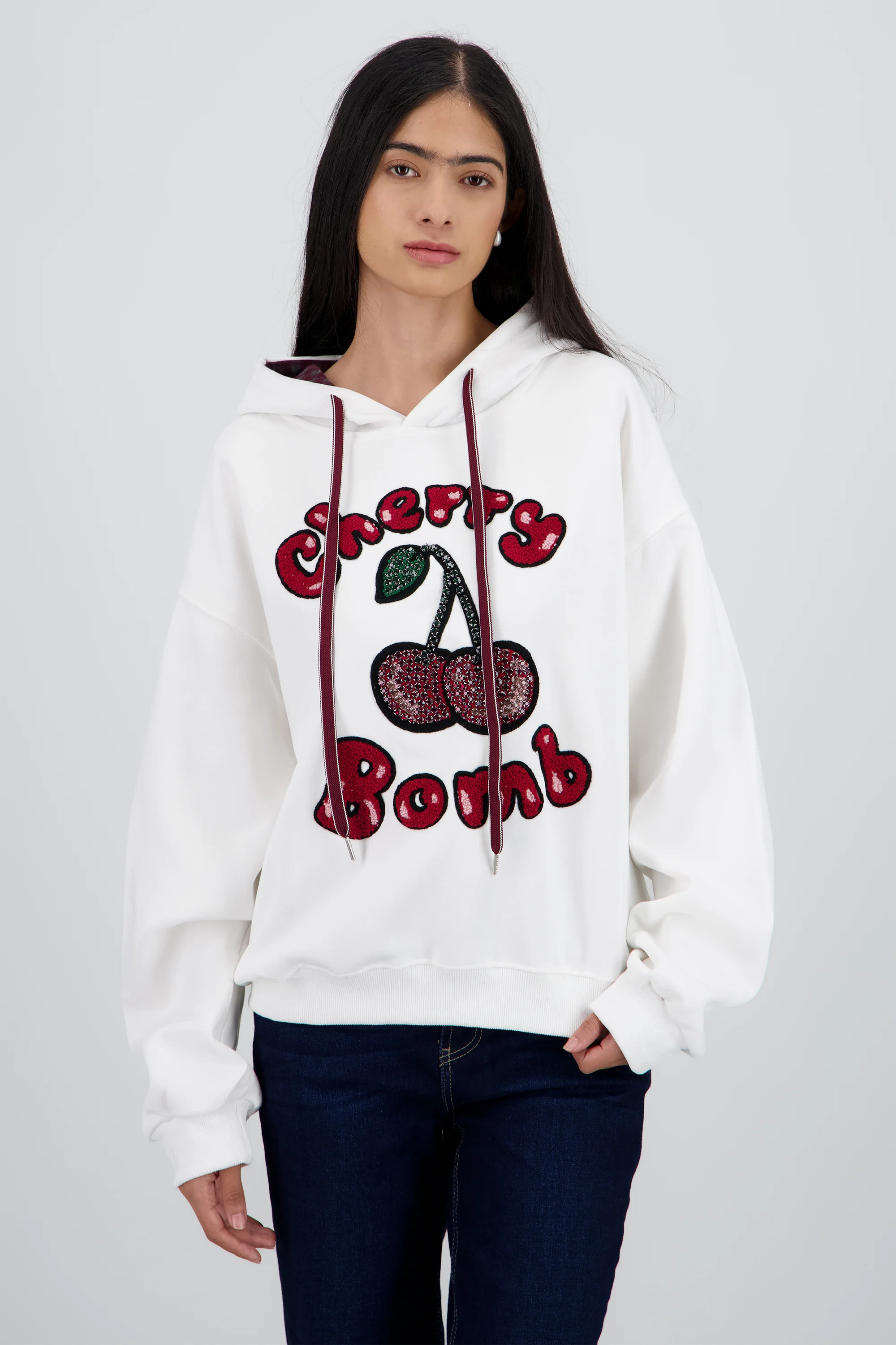Sudadera con gorro estampado cherry - Image 2