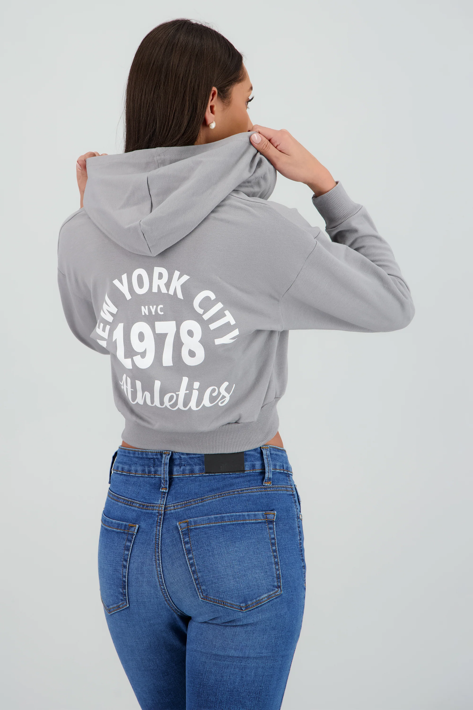 Sudadera crop cierre new york - Image 4