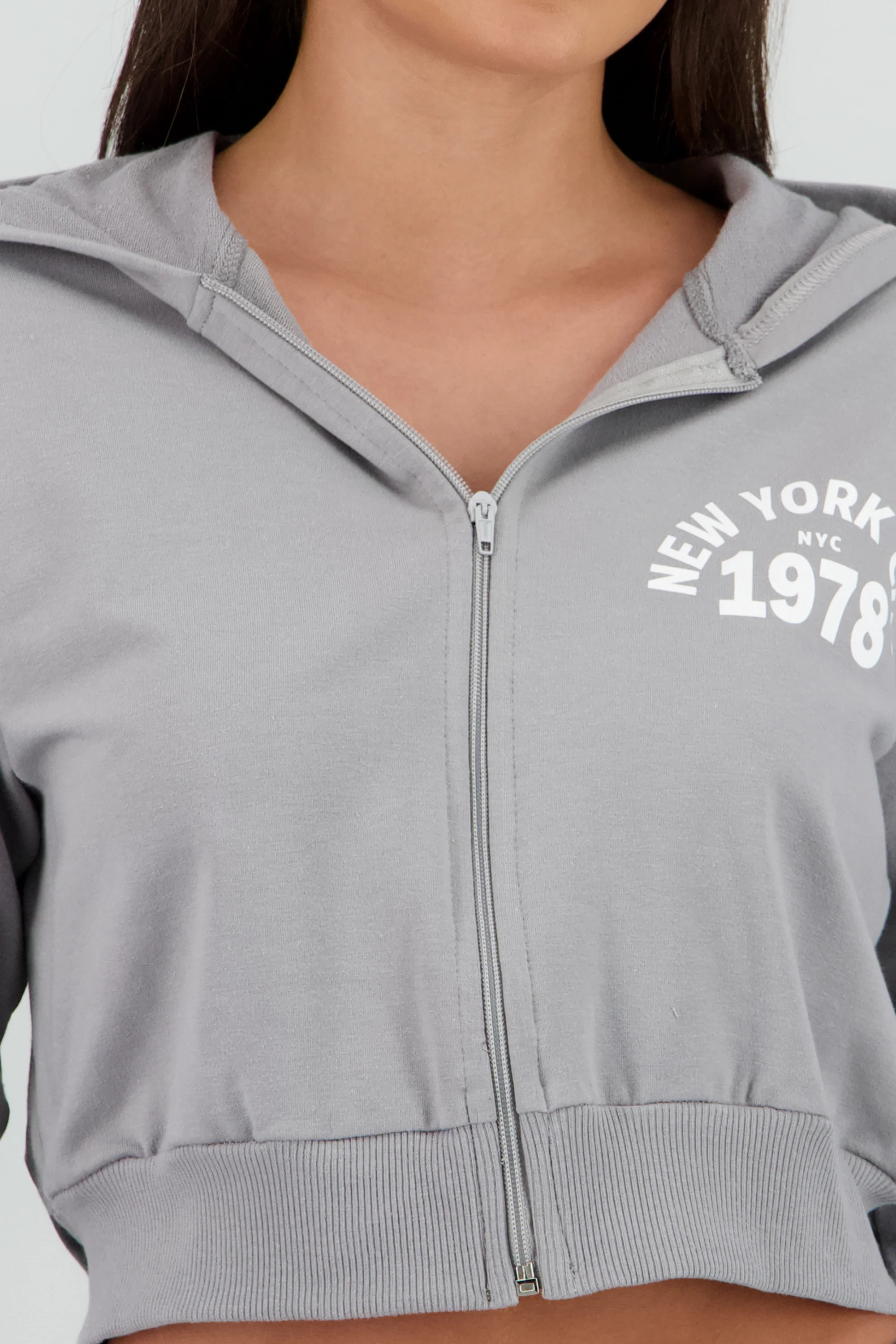 Sudadera crop cierre new york - Image 5