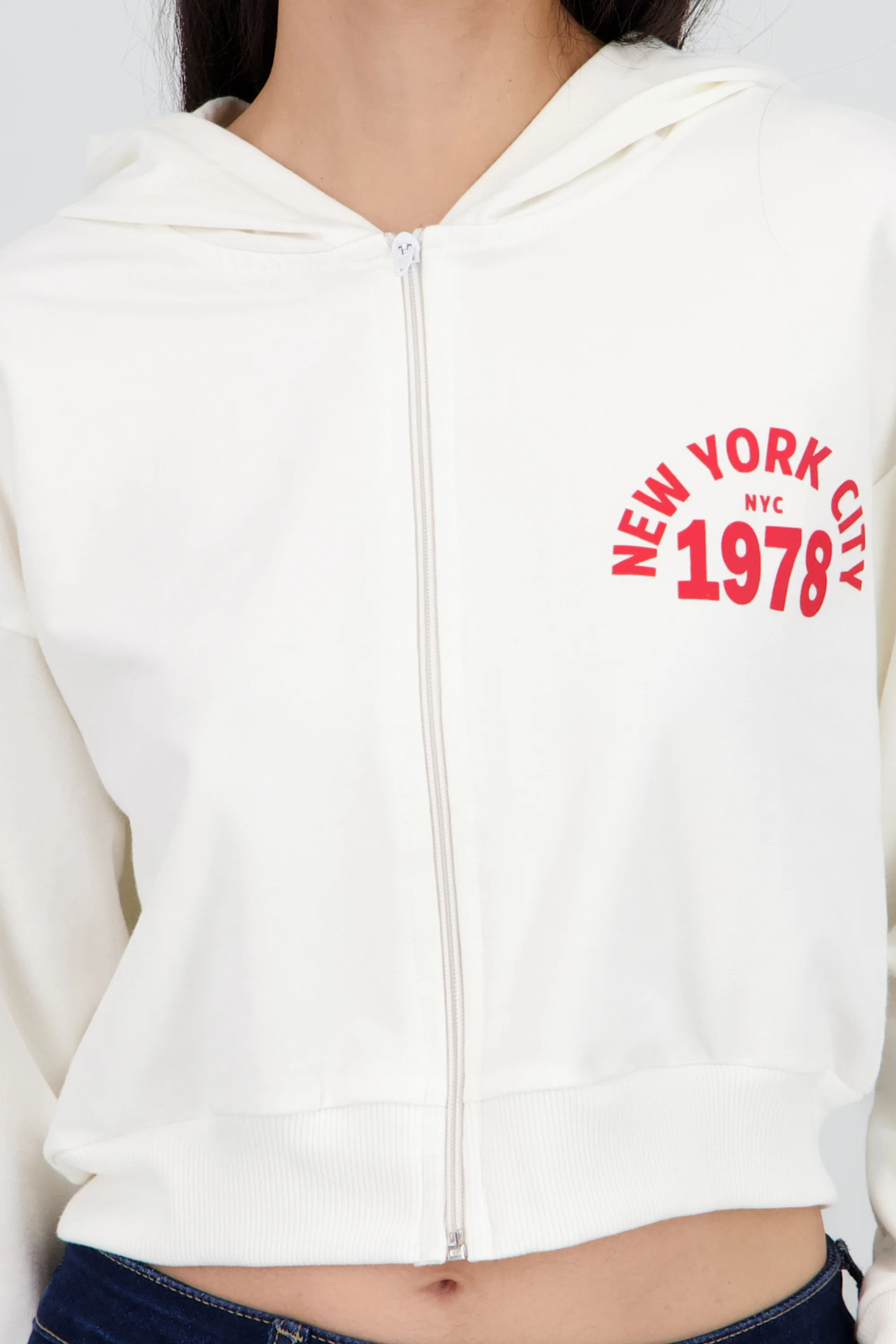 Sudadera crop cierre new york - Image 5