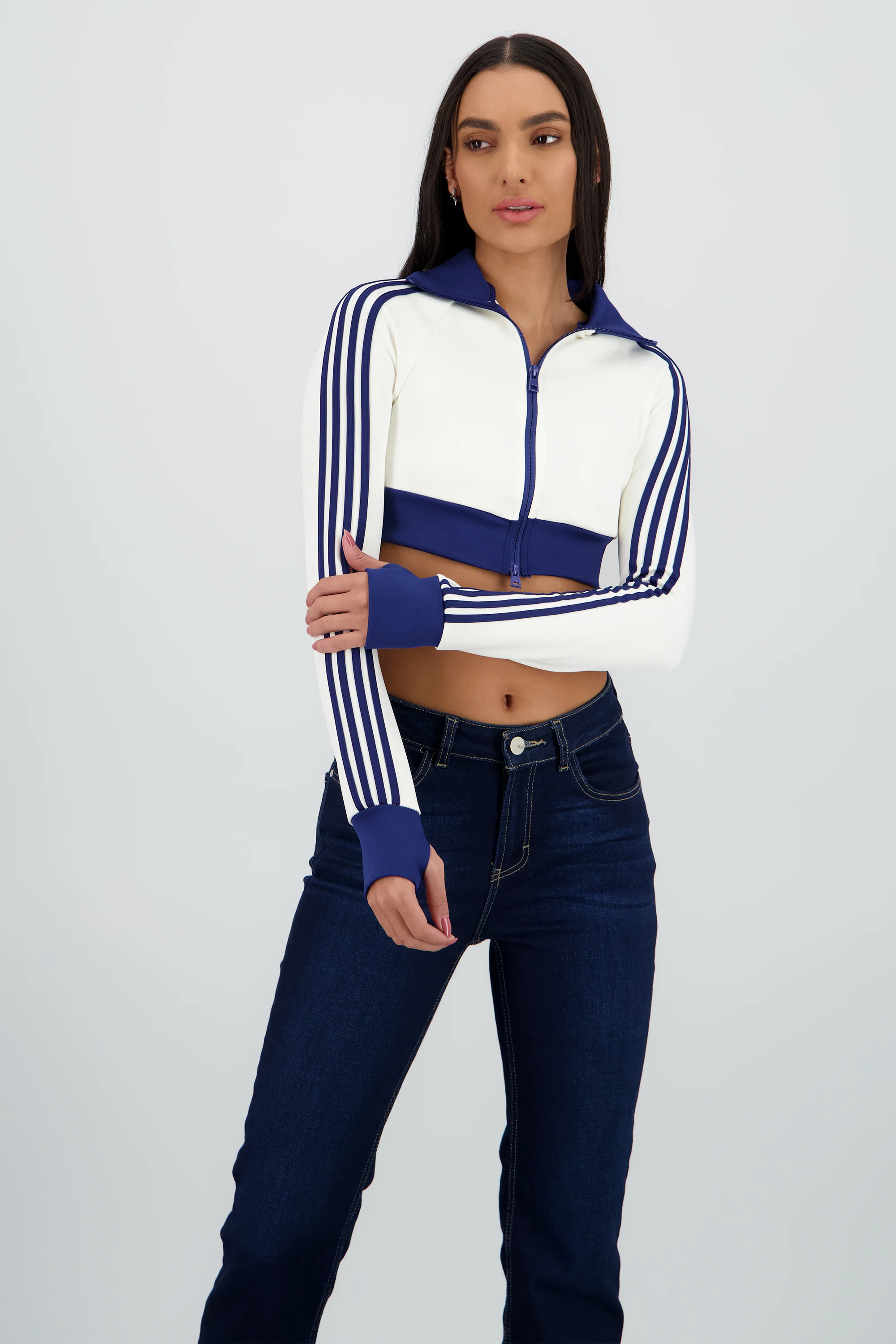 Sudadera deportivo crop detalle raya - Image 2