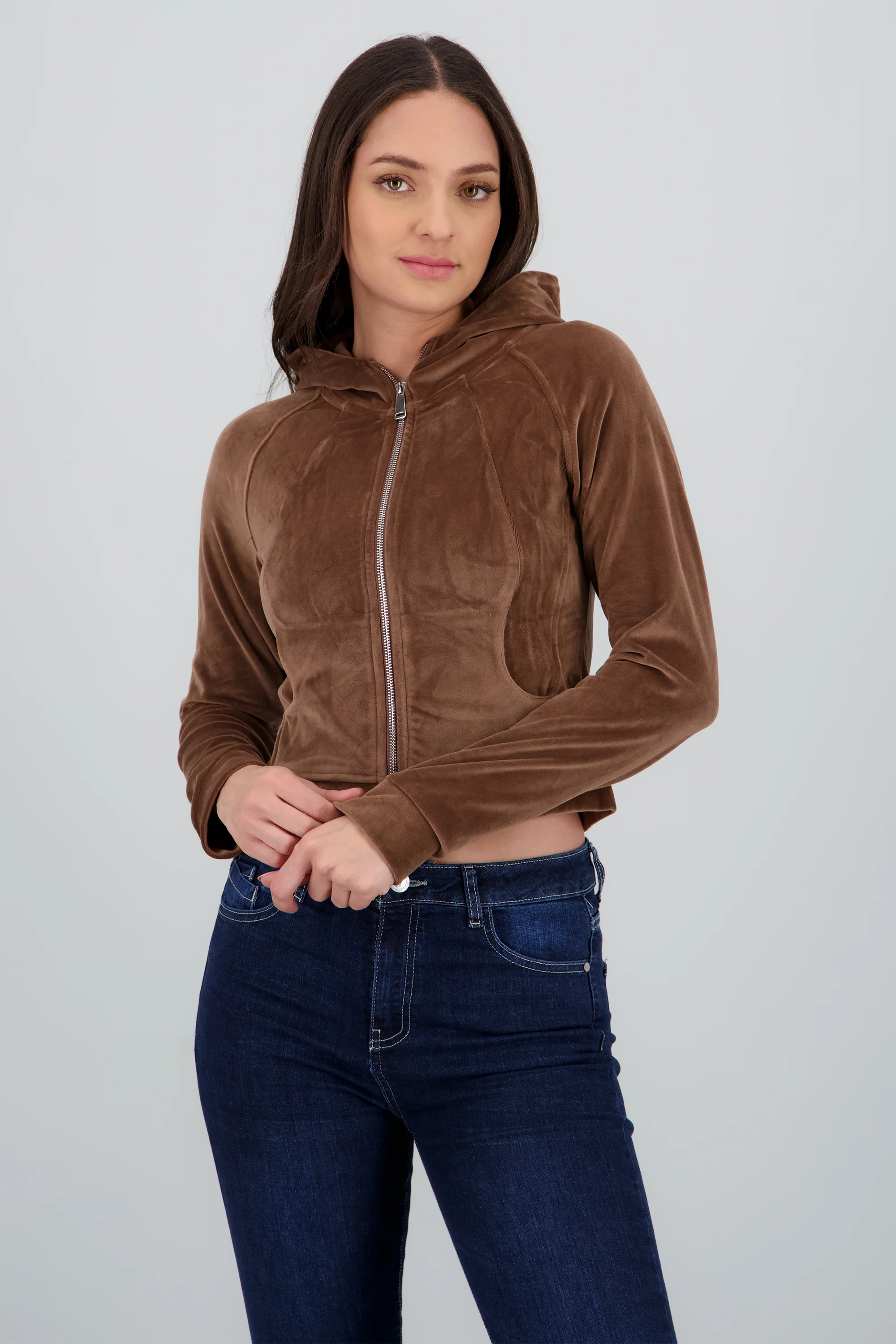 Sudadera larga con cierre velvet - Image 2