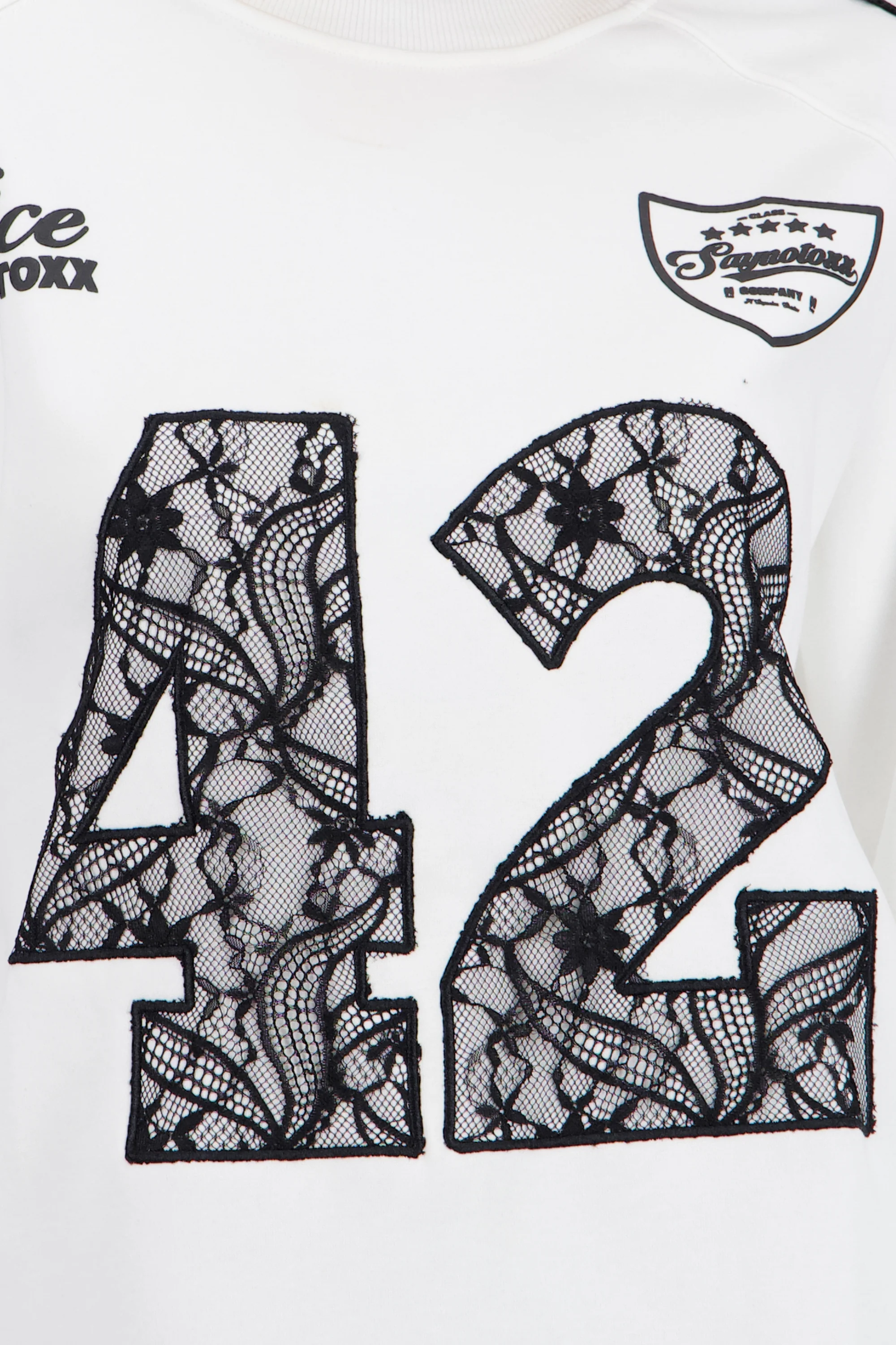 Sudadera numero encaje contrastes - Image 5