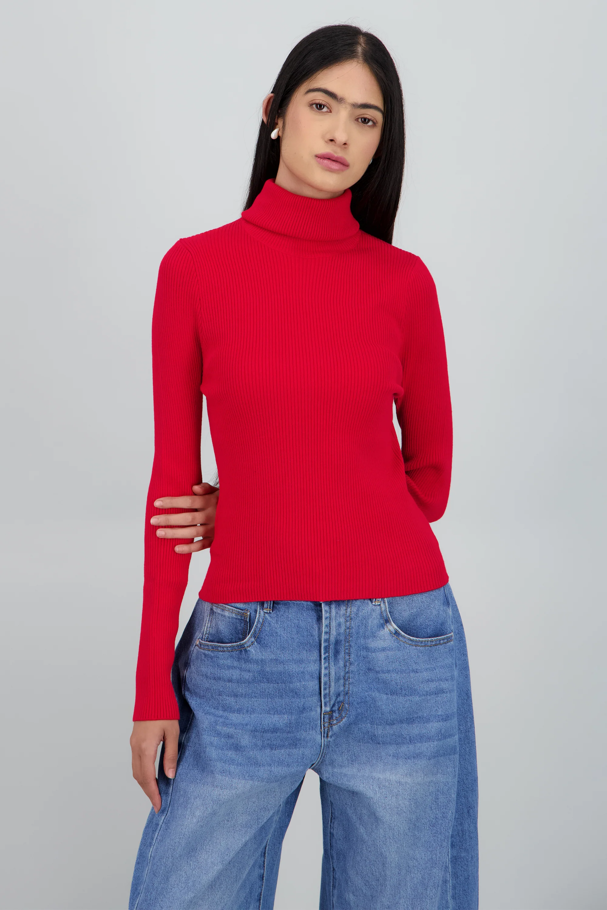 Sueter acanalado con cuello alto - Image 2