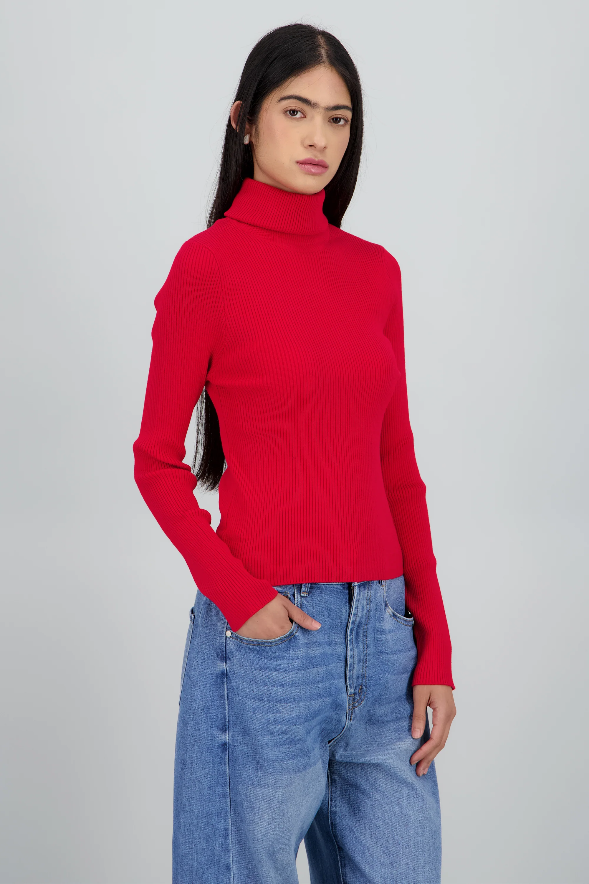 Sueter acanalado con cuello alto - Image 3