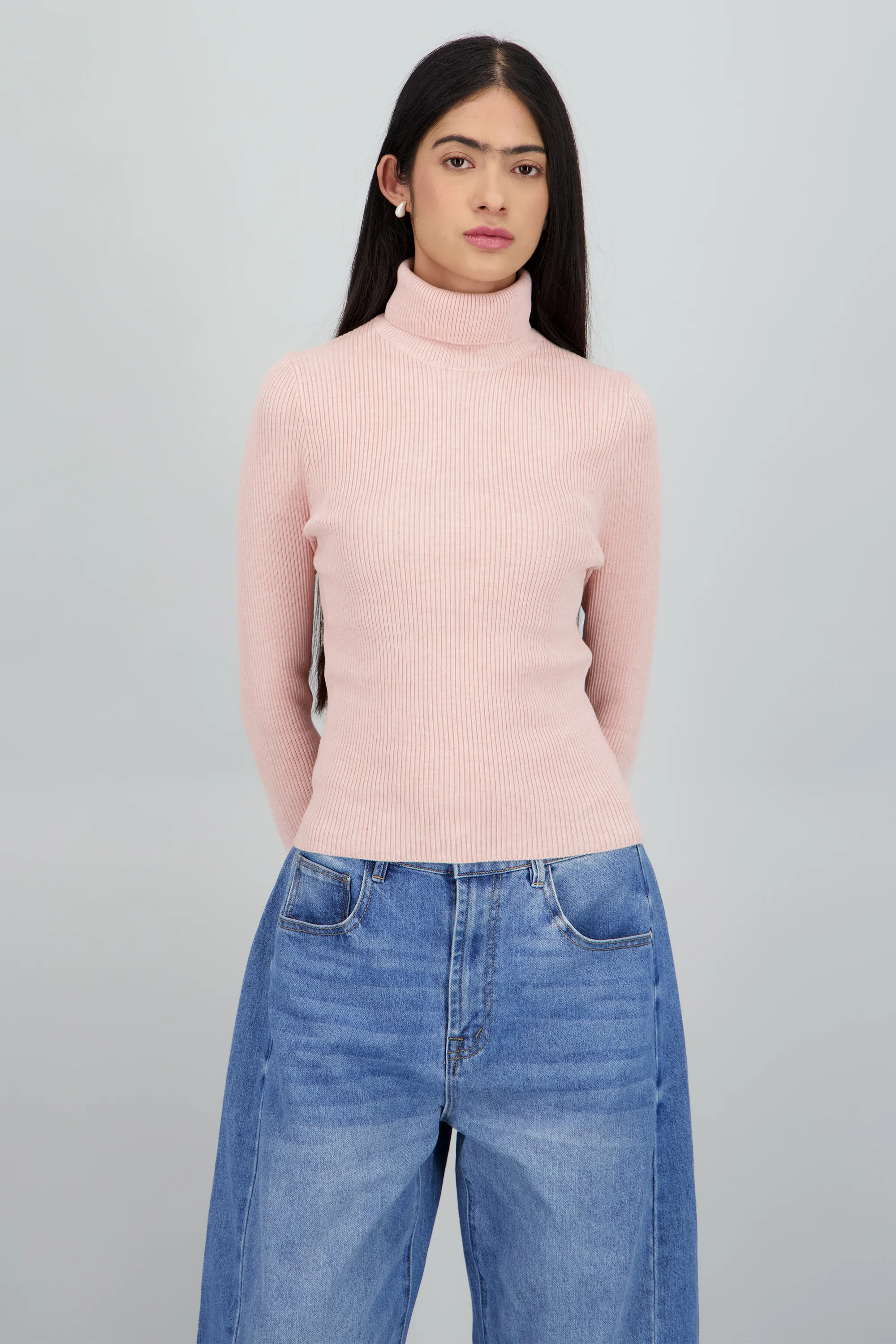 Sueter acanalado con cuello alto - Image 2