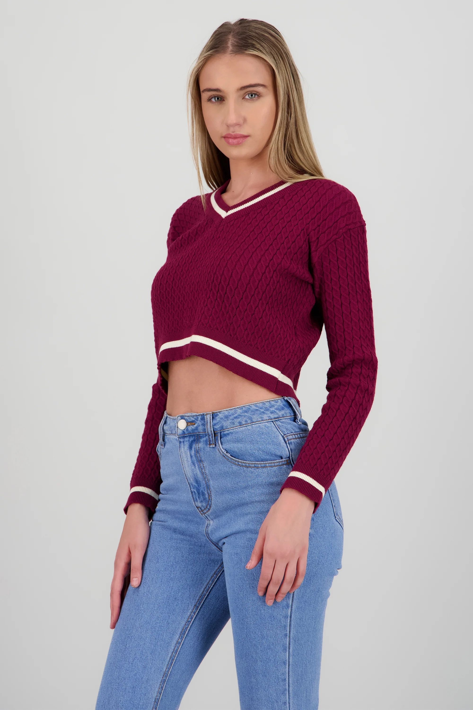 Sueter cardigan con contraste - Image 3
