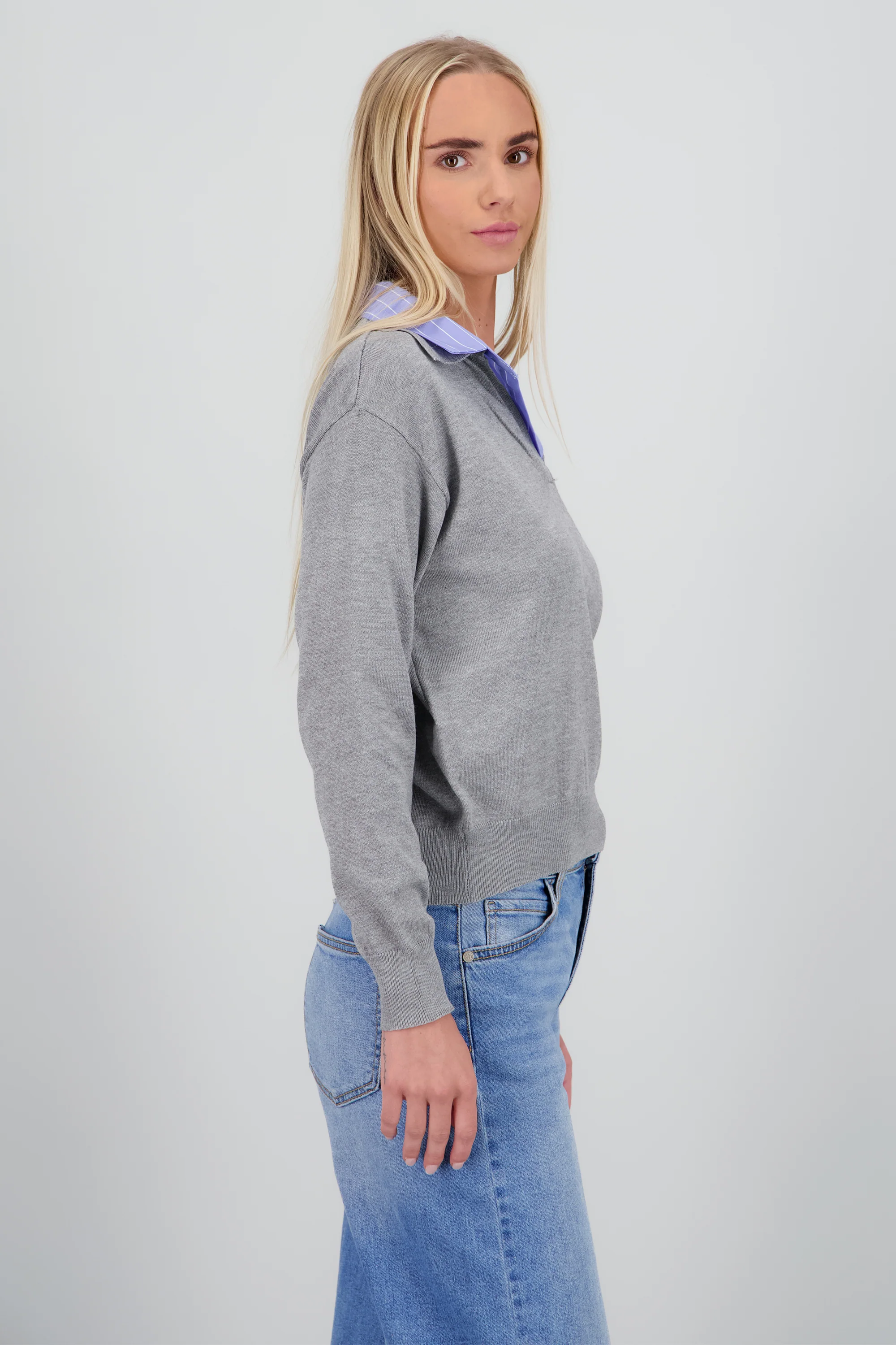 Sueter contraste camisa manga larga - Image 3