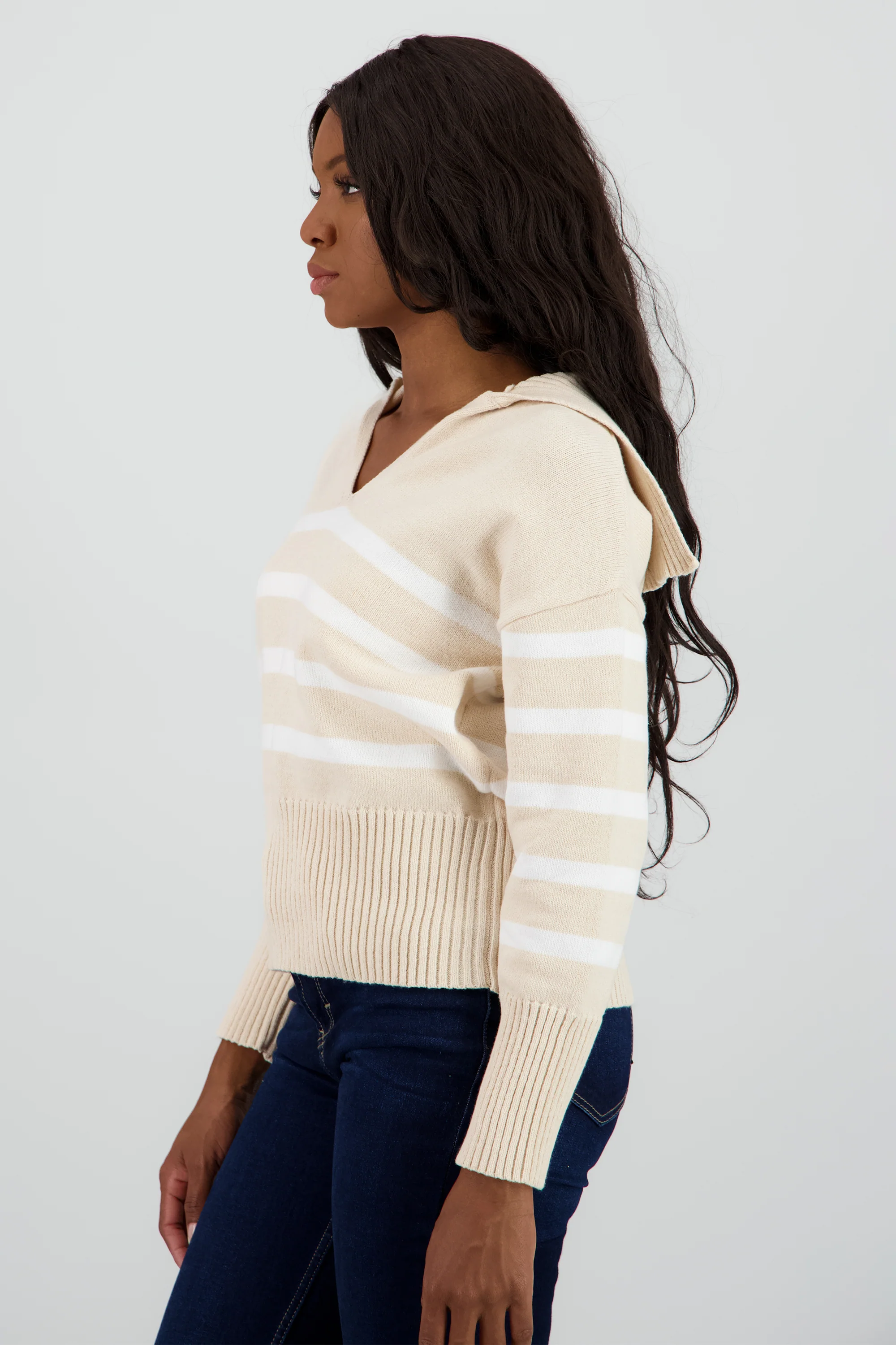 Suéter cuello polo rayas - Image 3