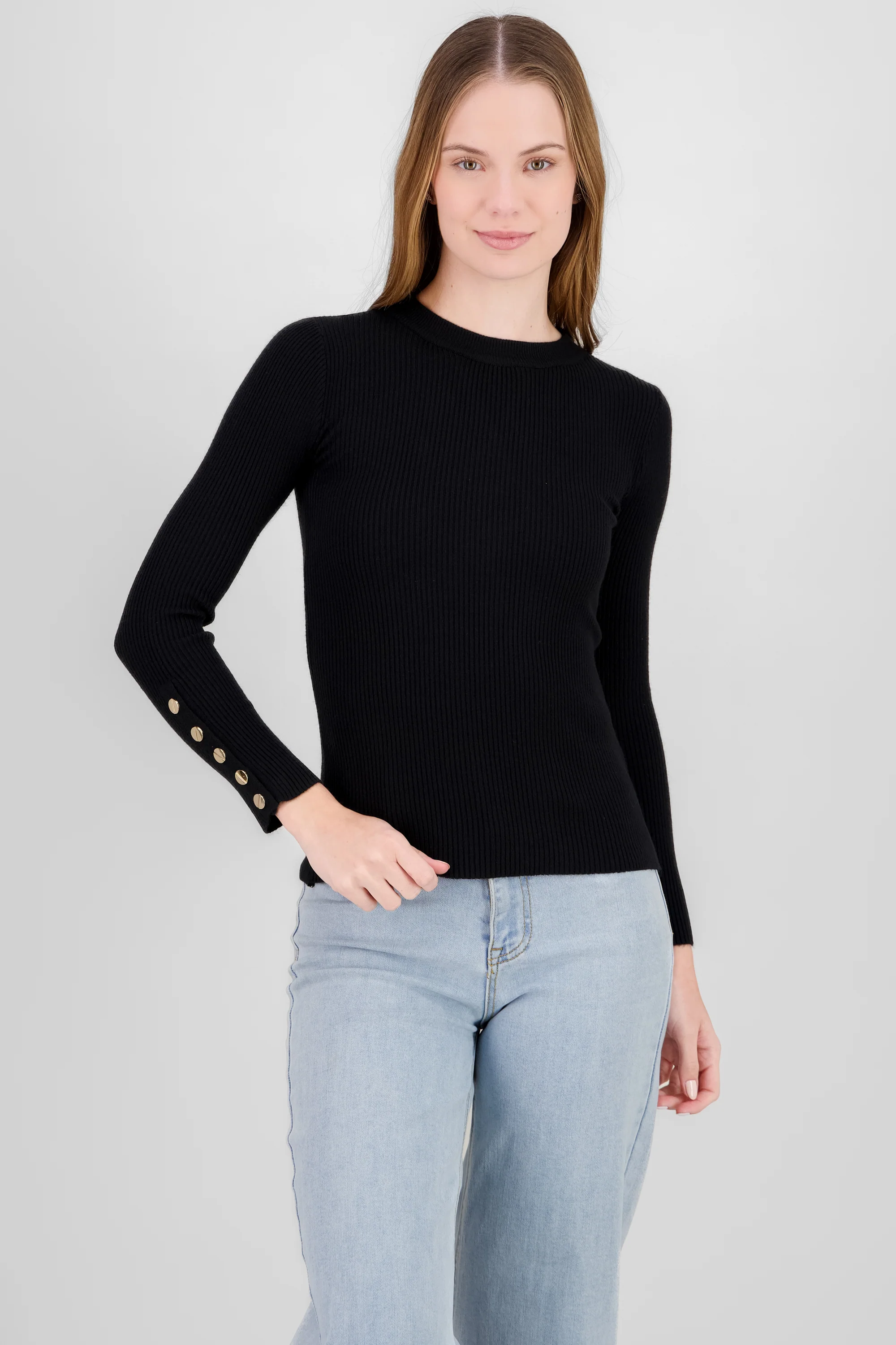 Sueter liso con botones