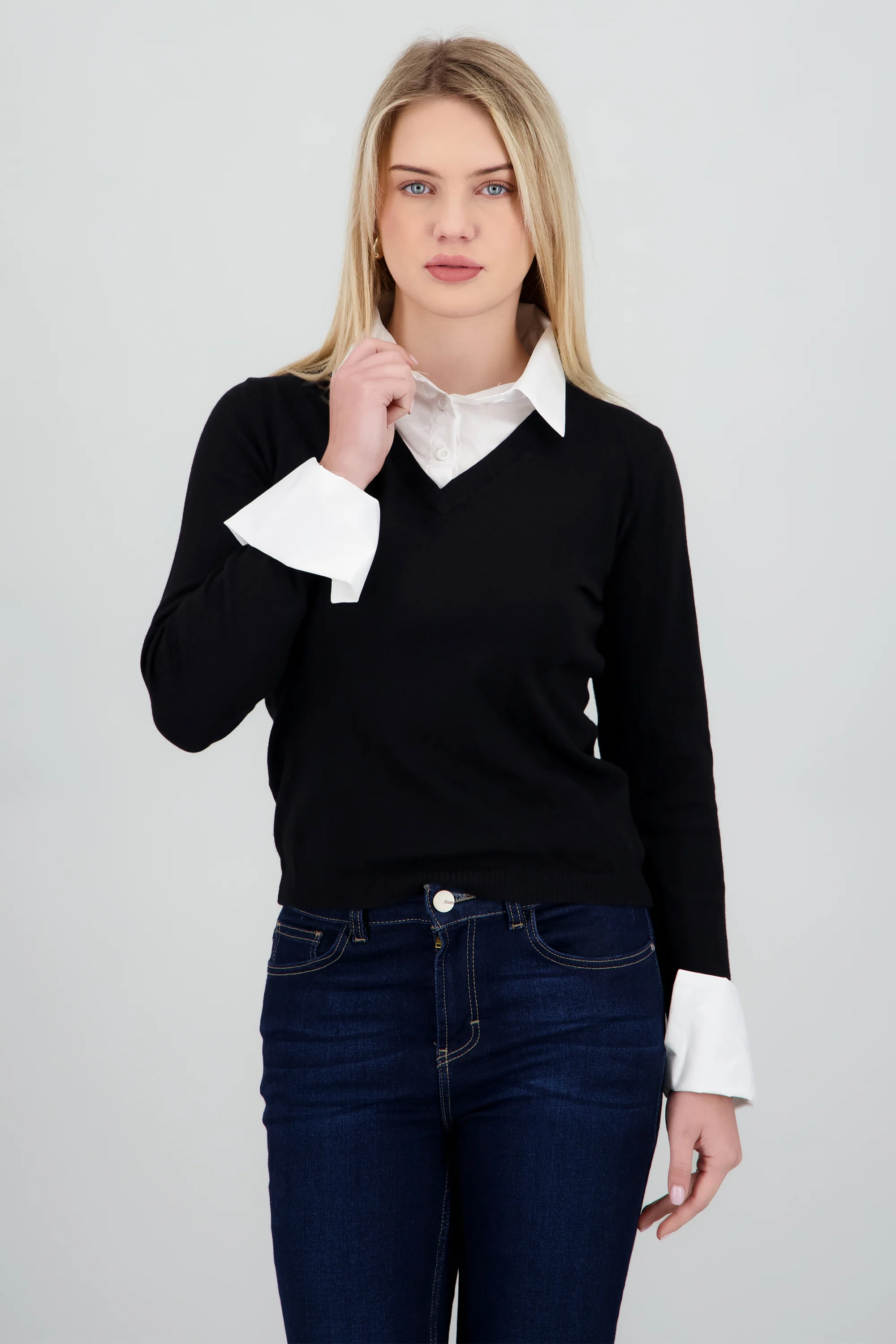 SUETER LISO CON CAMISA - Image 2