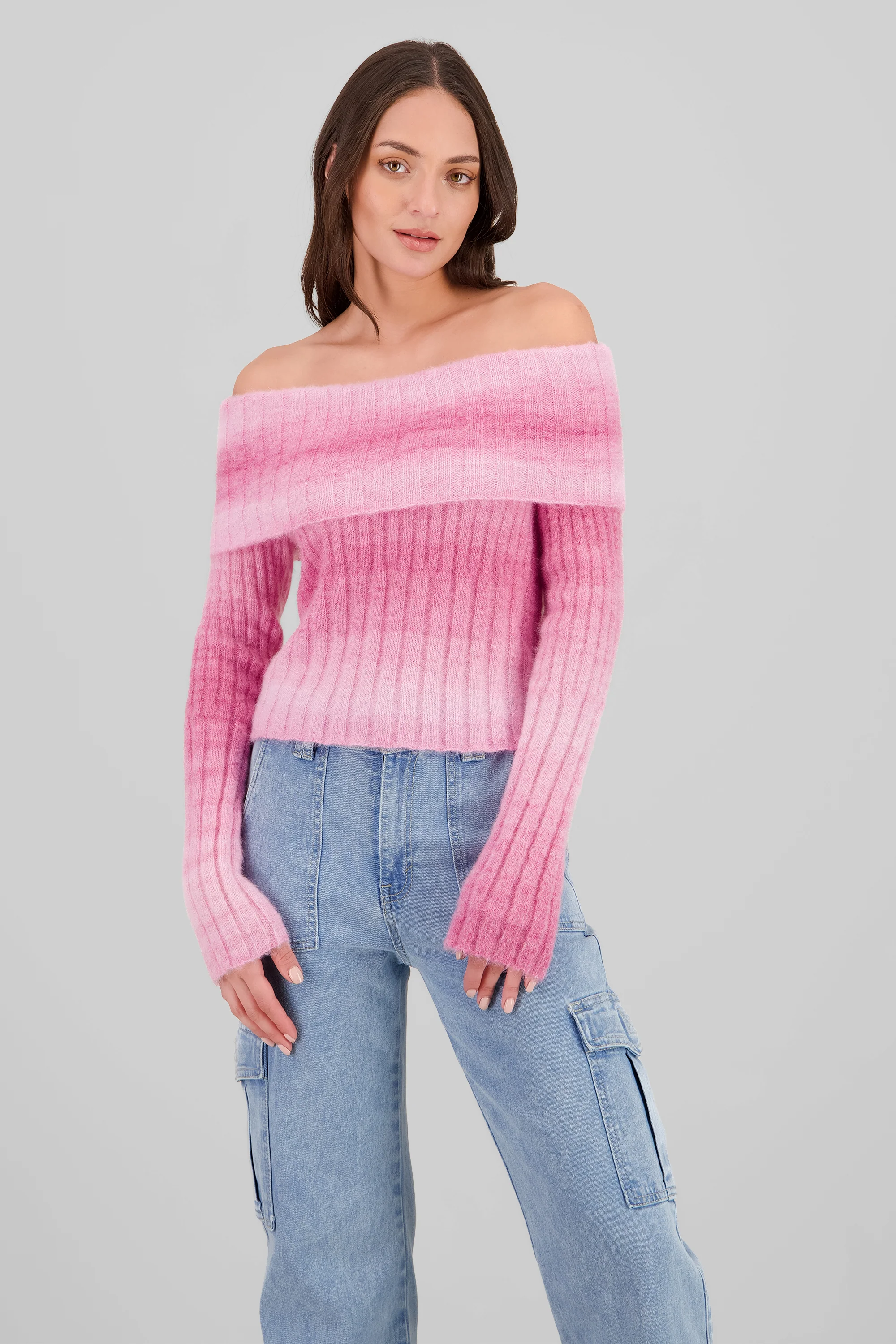 Sueter off shoulder degradado