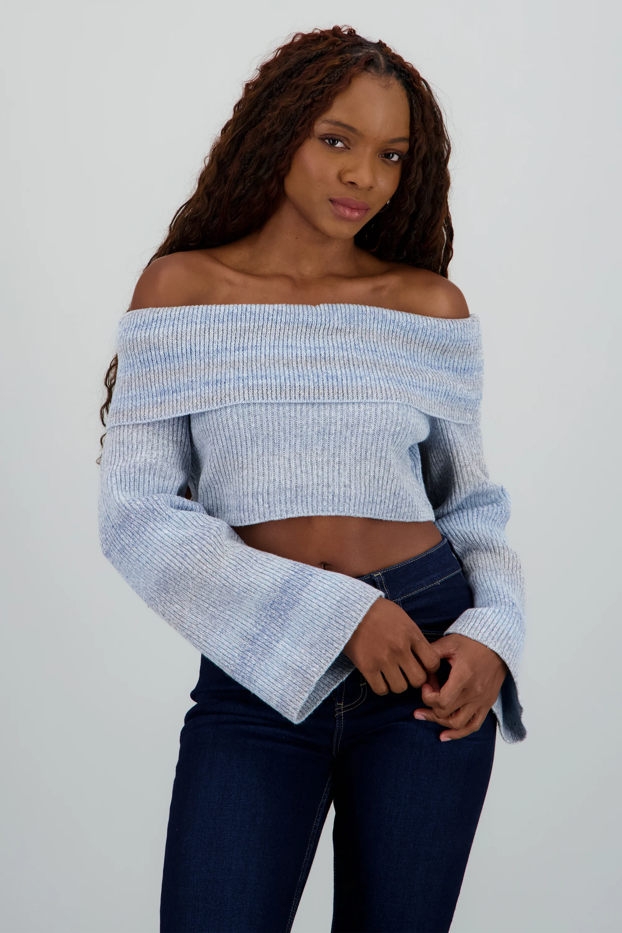 Sueter off shoulder jaspe