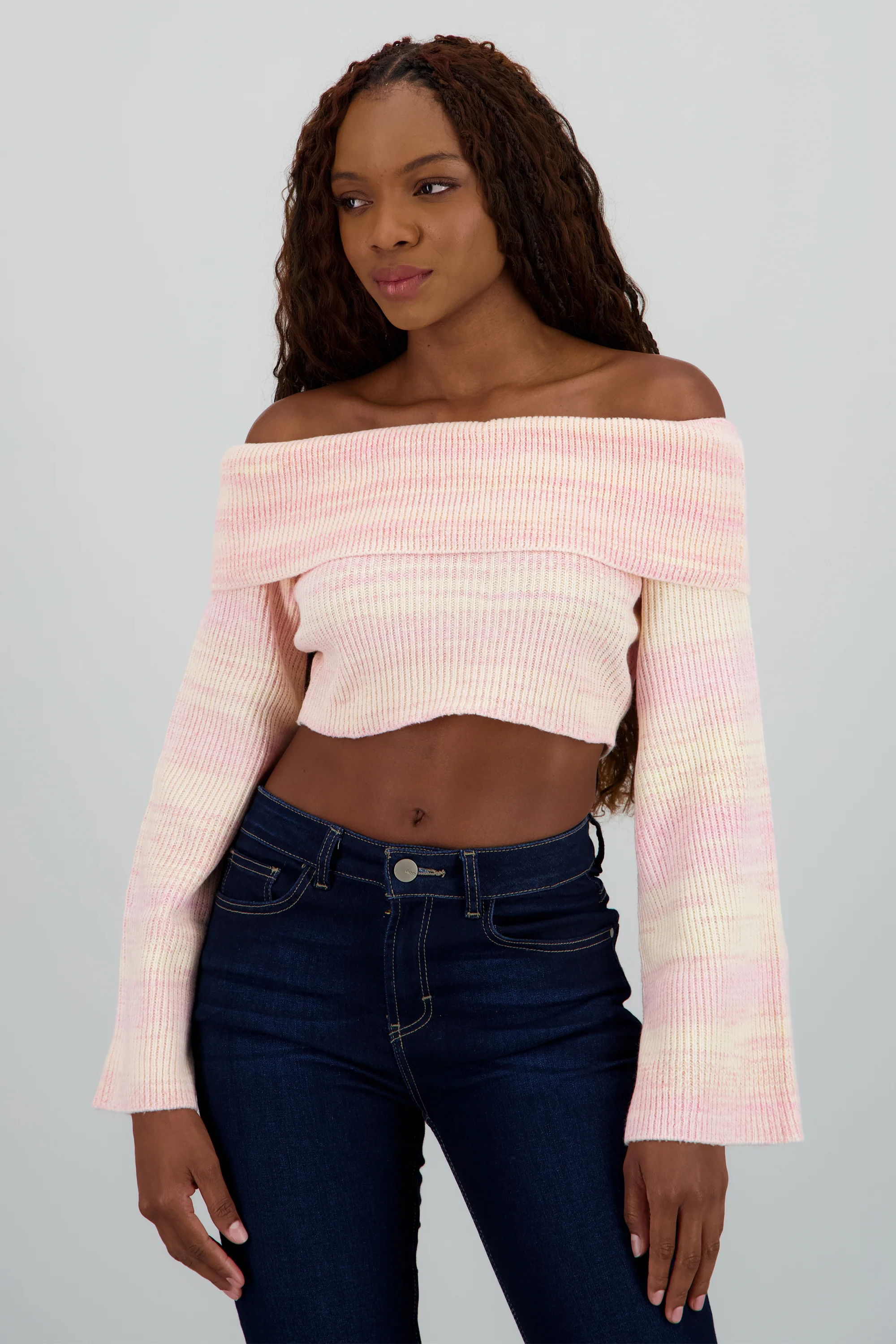 Sueter off shoulder jaspe - Image 2