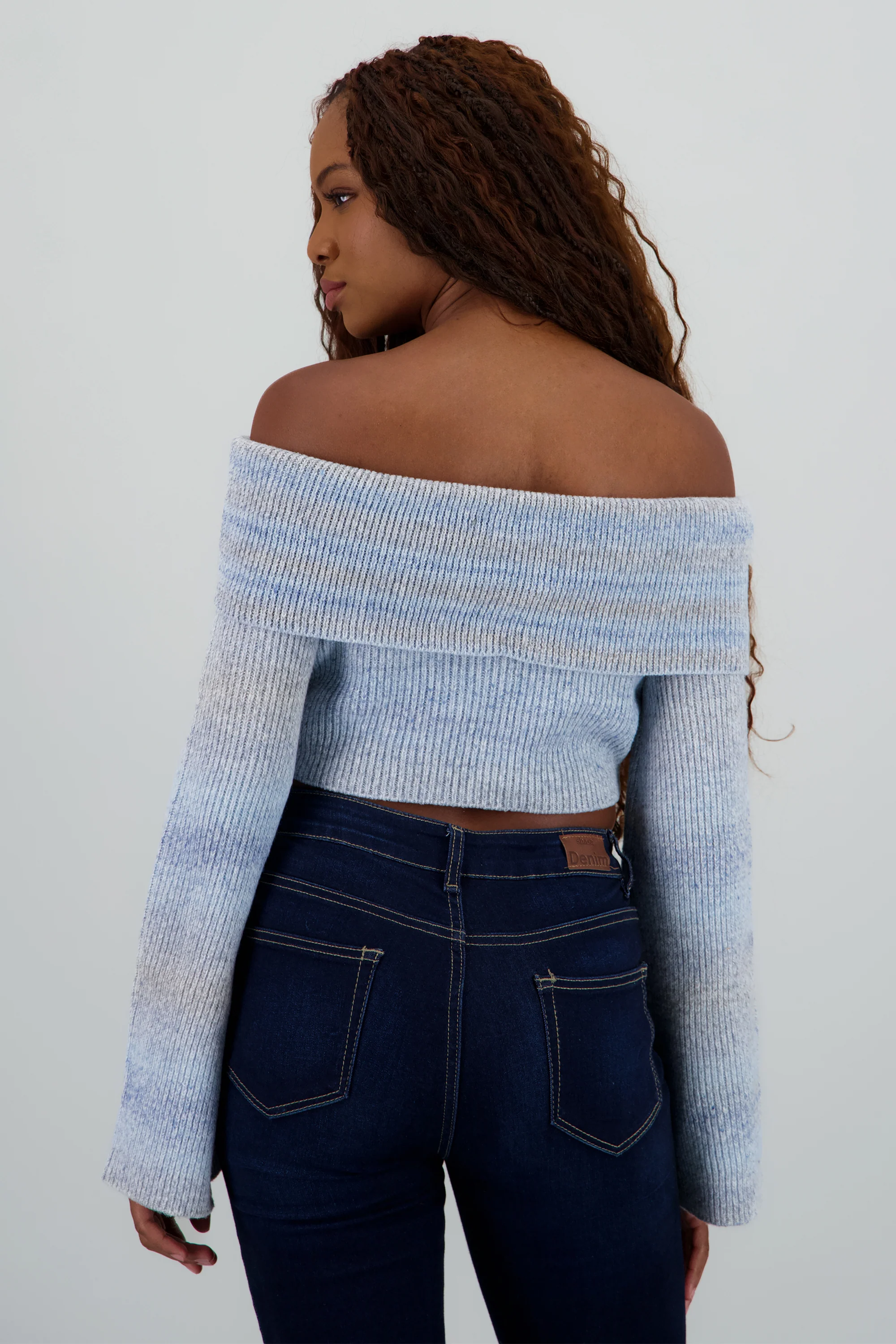 Sueter off shoulder jaspe - Image 4