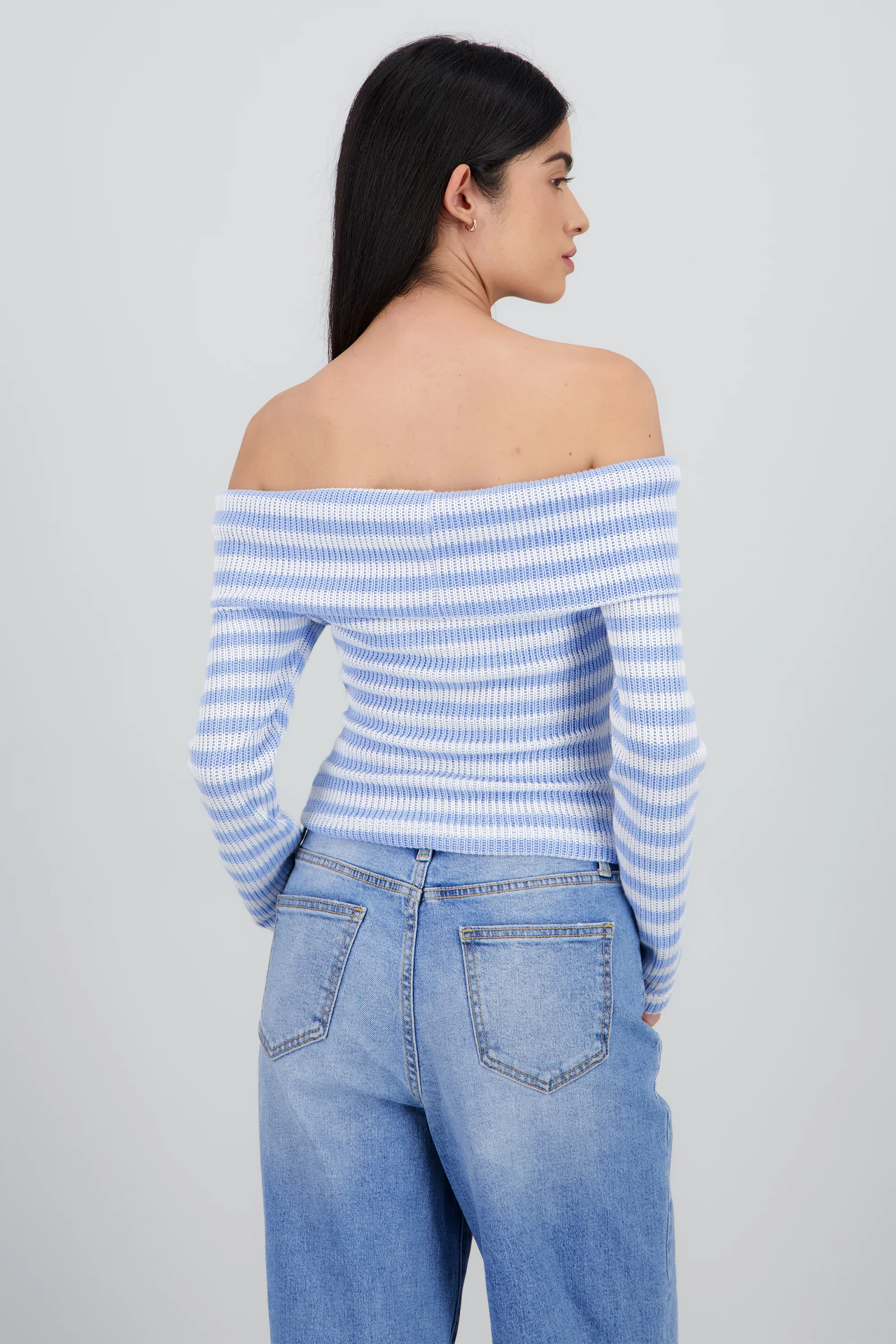 Sueter off shoulder rayas - Image 4
