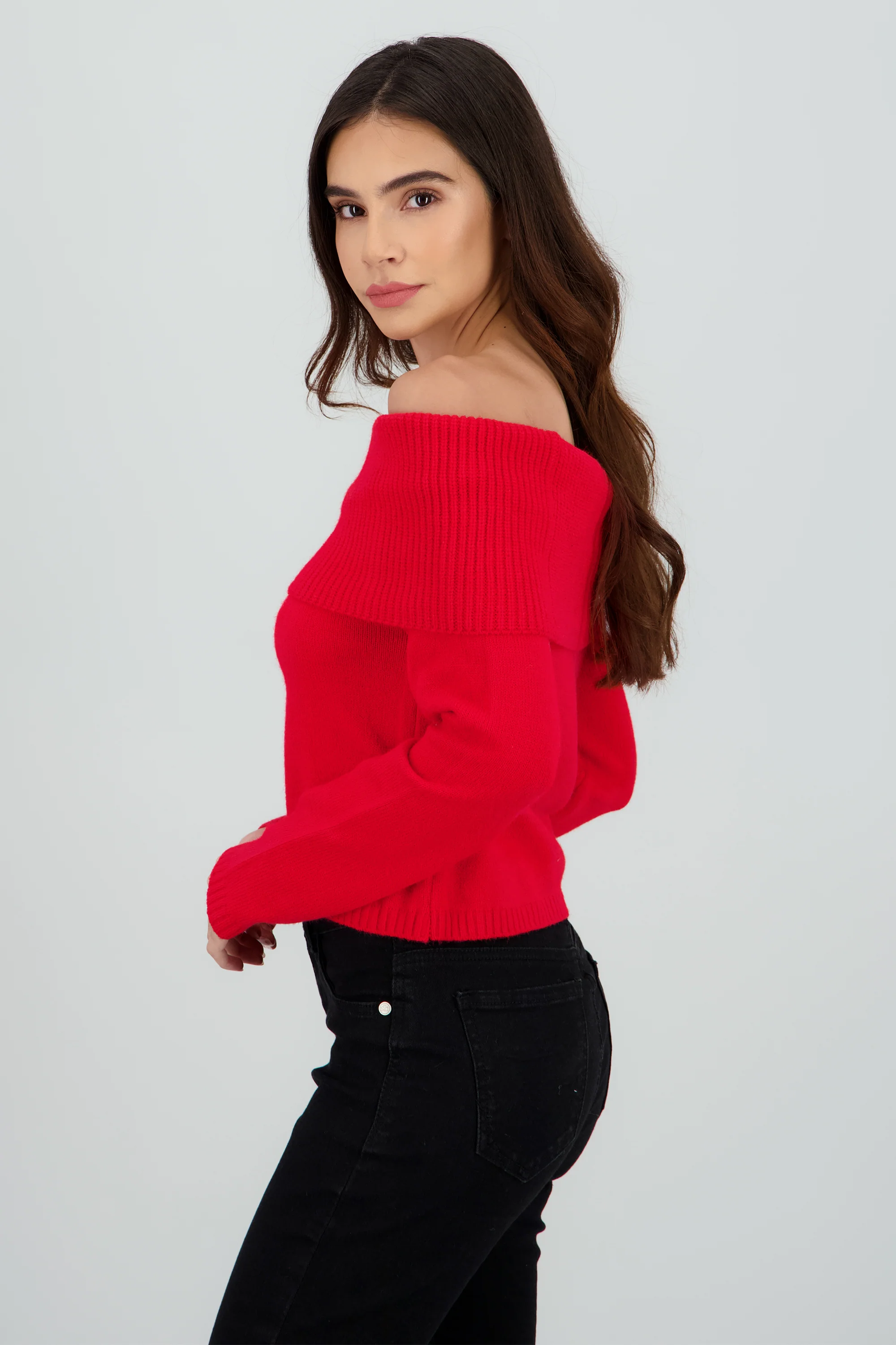 Sueter off shoulder tejido liso - Image 3