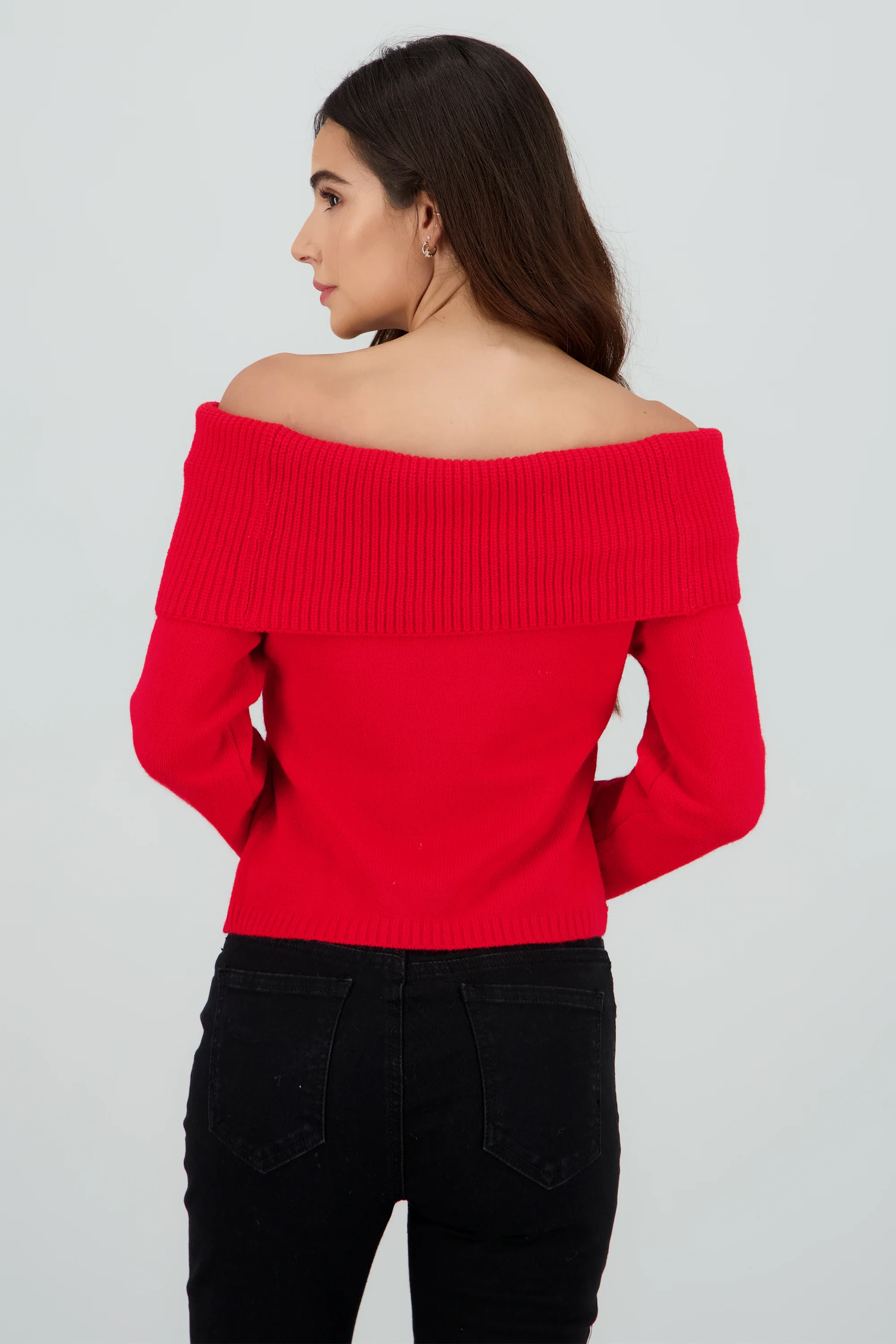 Sueter off shoulder tejido liso - Image 4