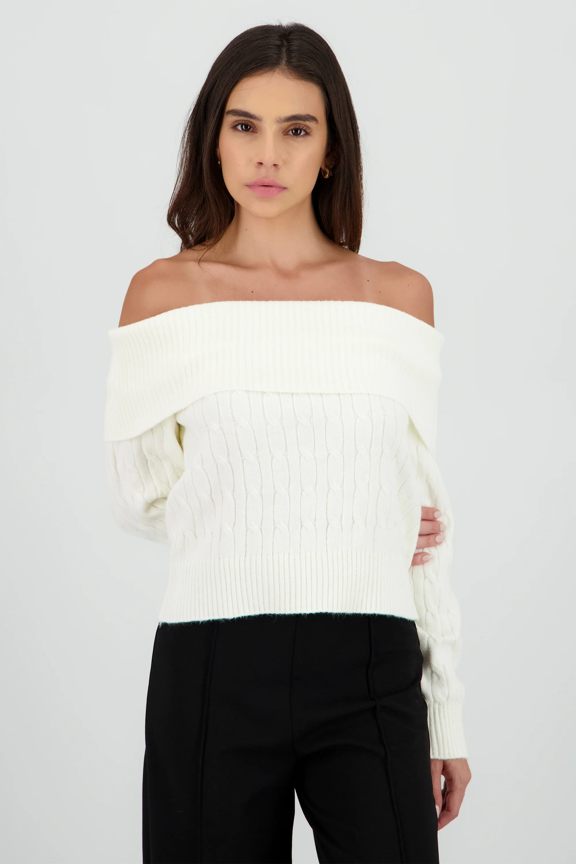 Sueter off shulder tejido trenzado - Image 2