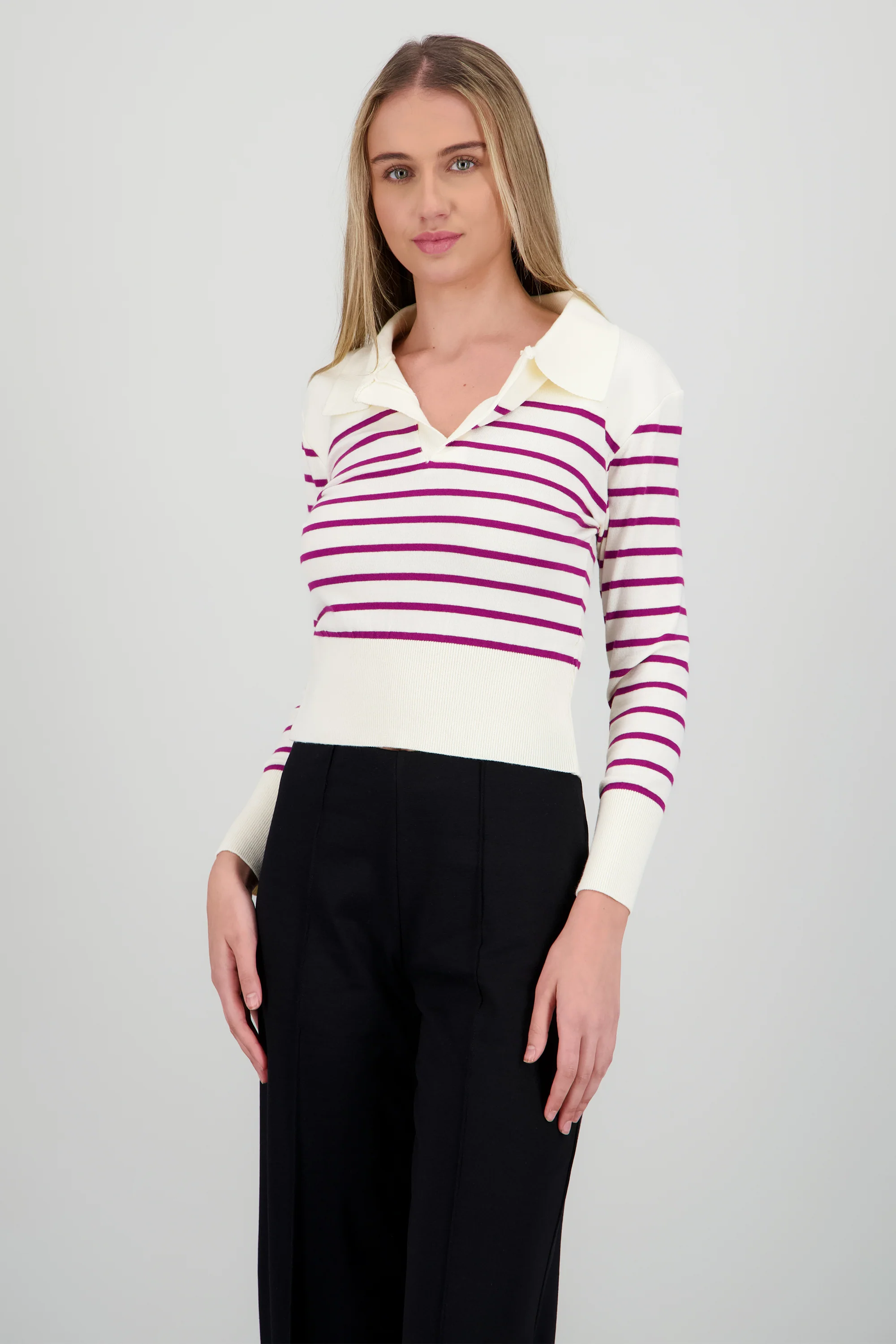 Sueter rayas cuello polo