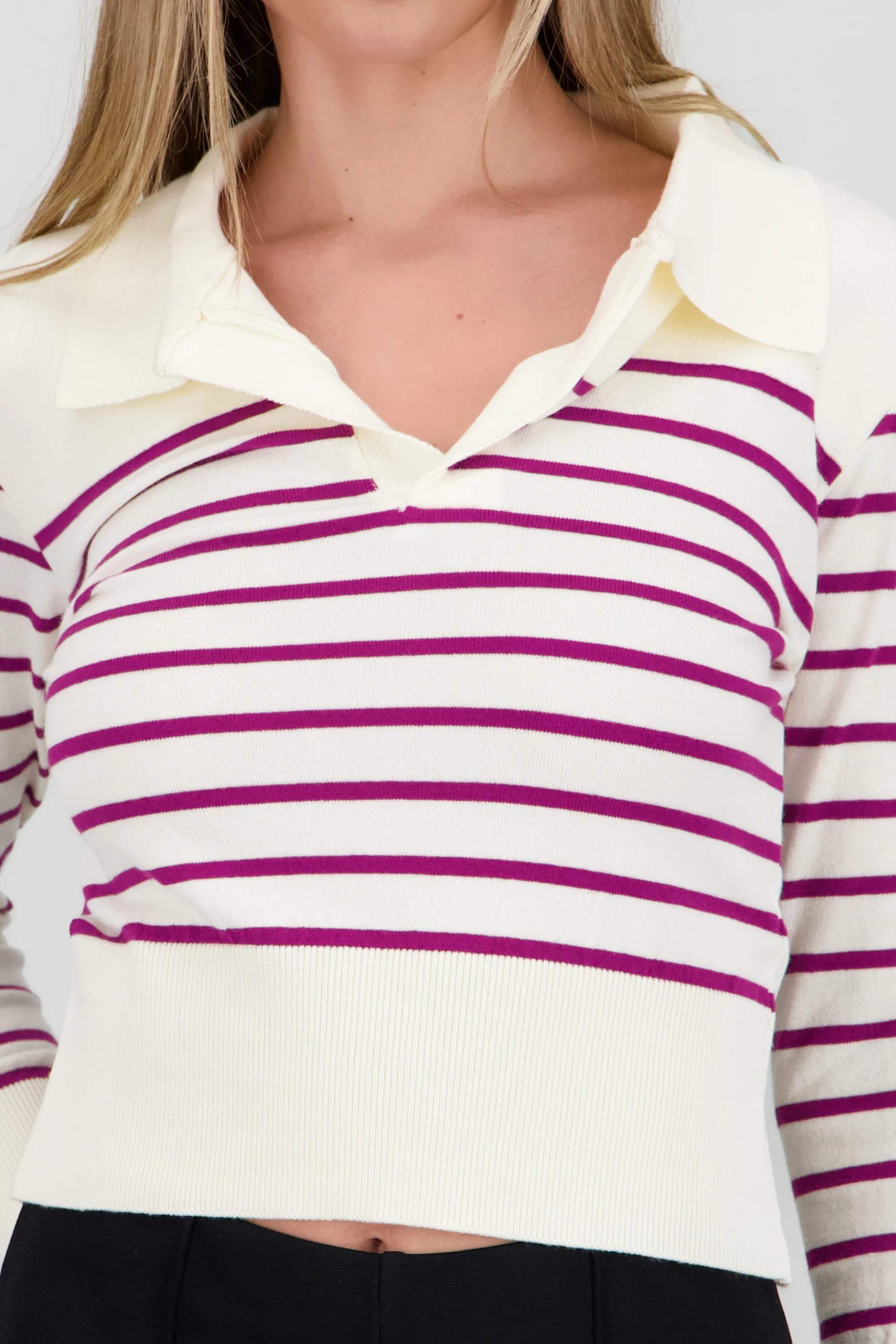 Sueter rayas cuello polo - Image 5