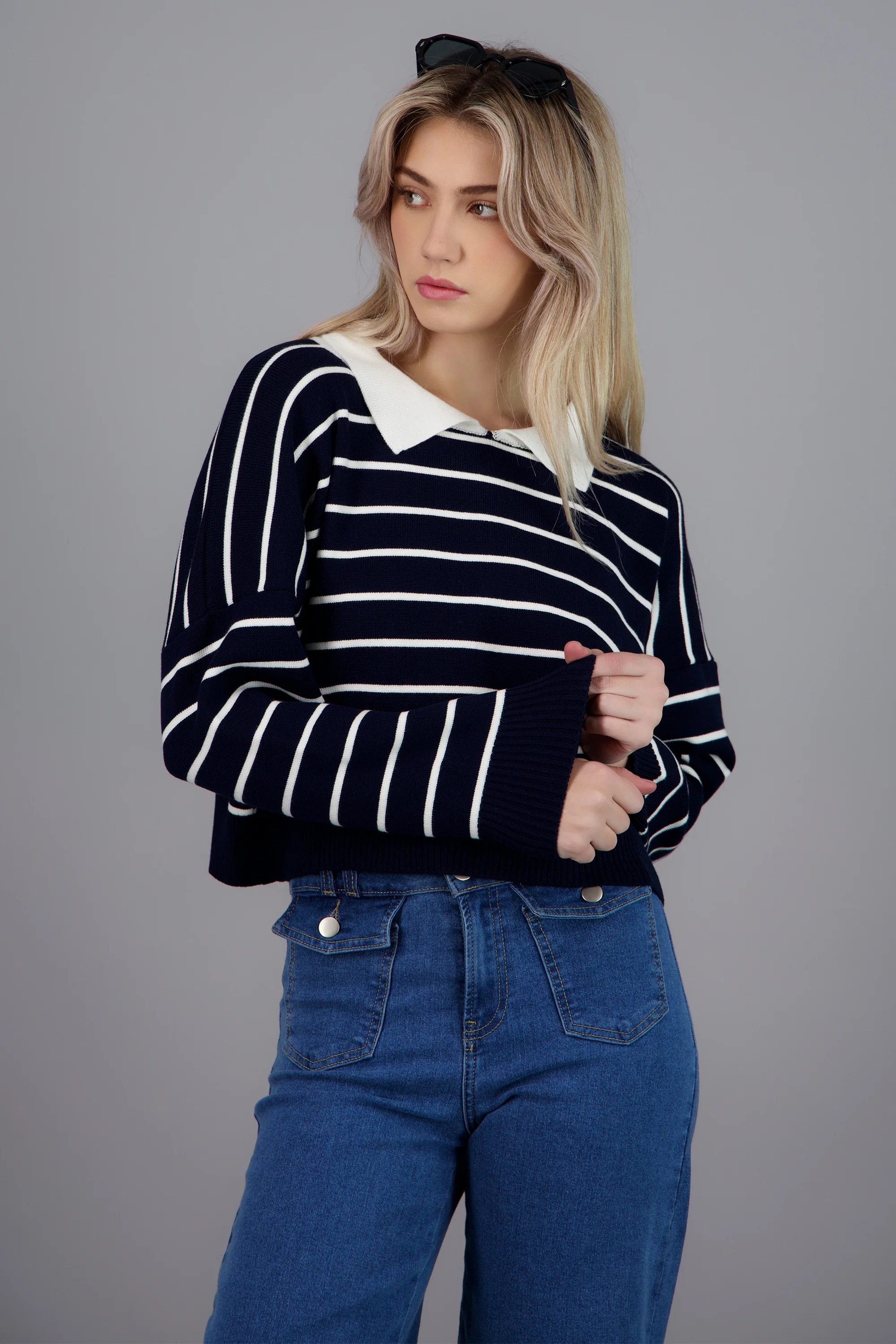 Sueter rayas tipo polo