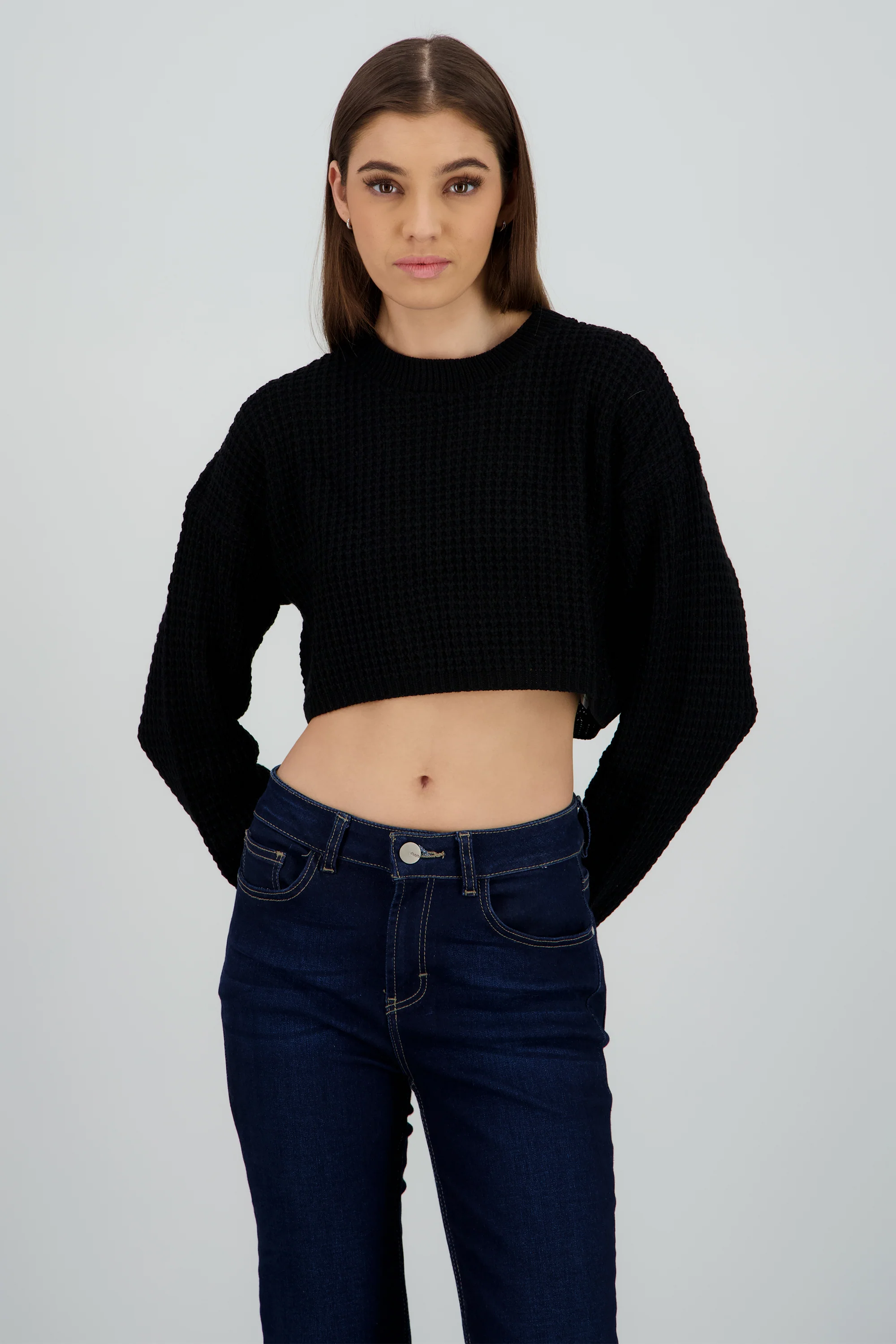 Sueter tejido ancho crop - Image 2