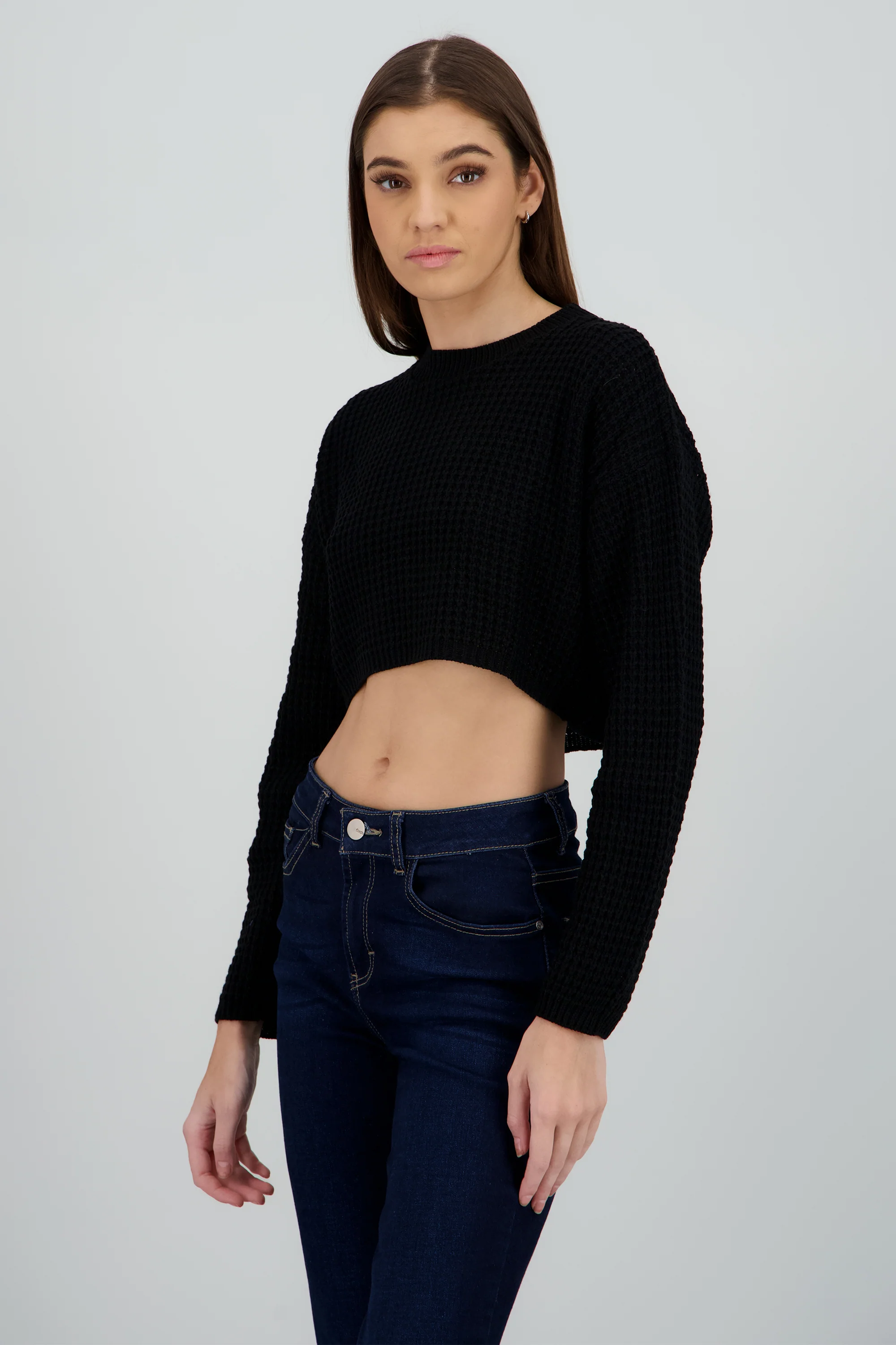 Sueter tejido ancho crop - Image 3