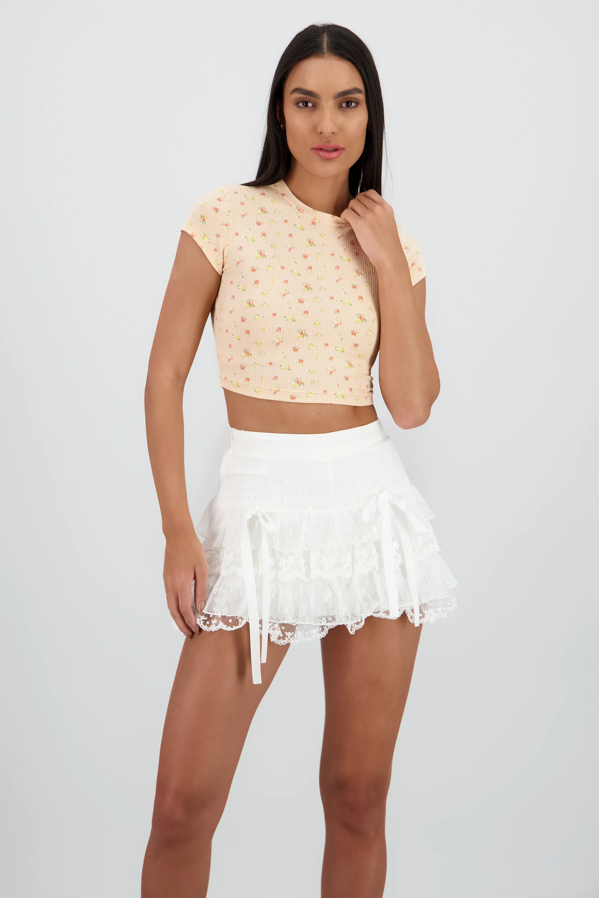 T-shirt manga corta estampado mini flores