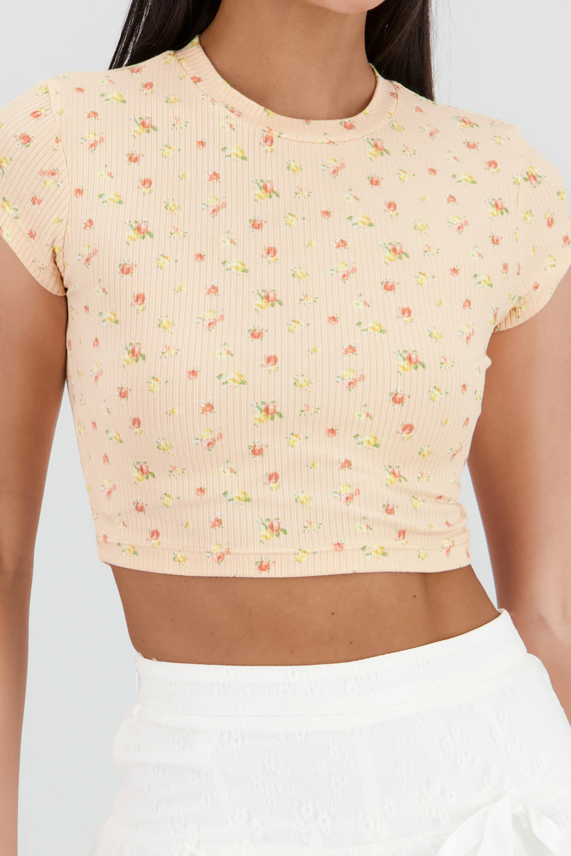 T-shirt manga corta estampado mini flores - Image 5