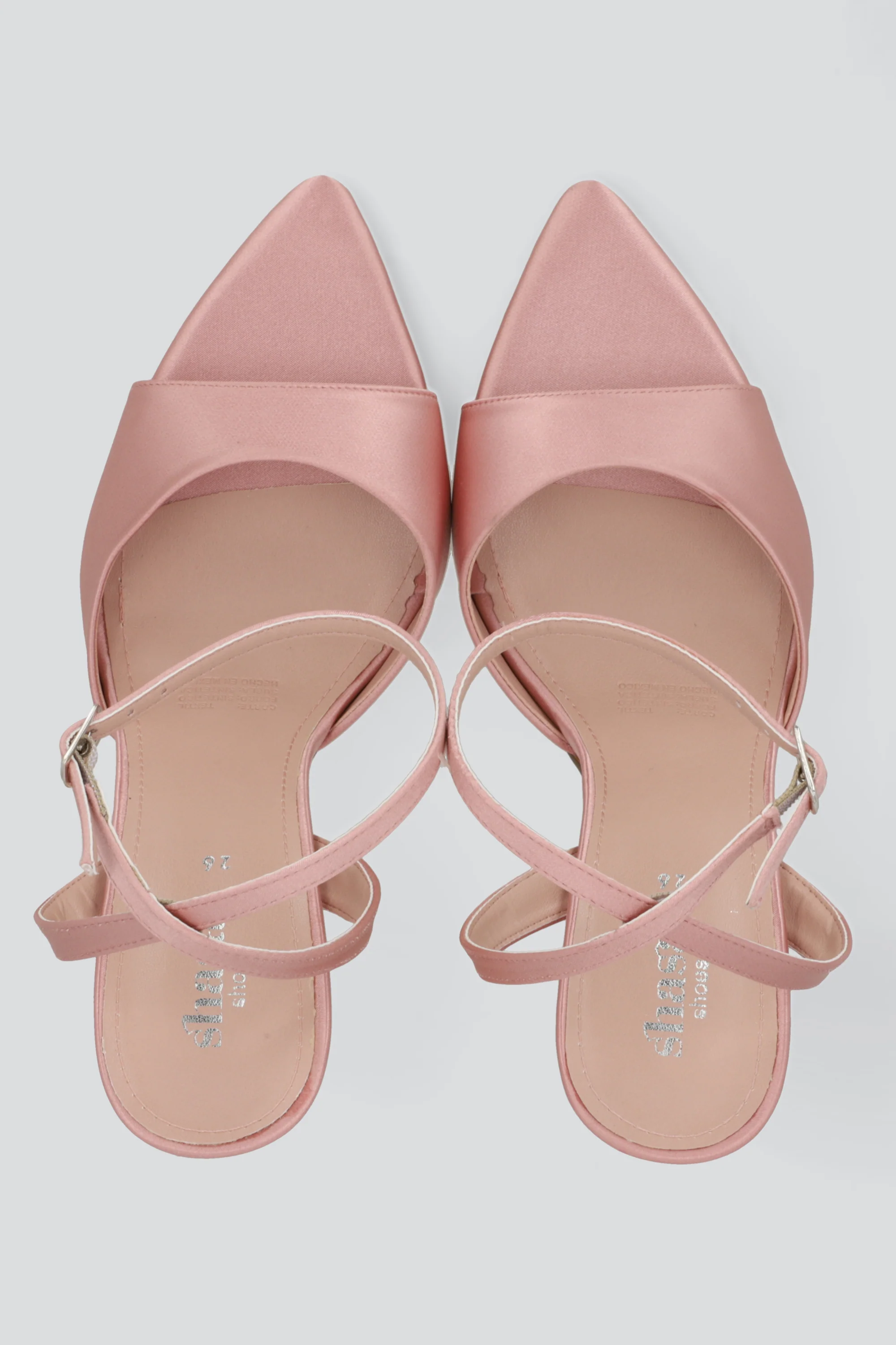 Tacon alto pointy peep toe satin - Image 3