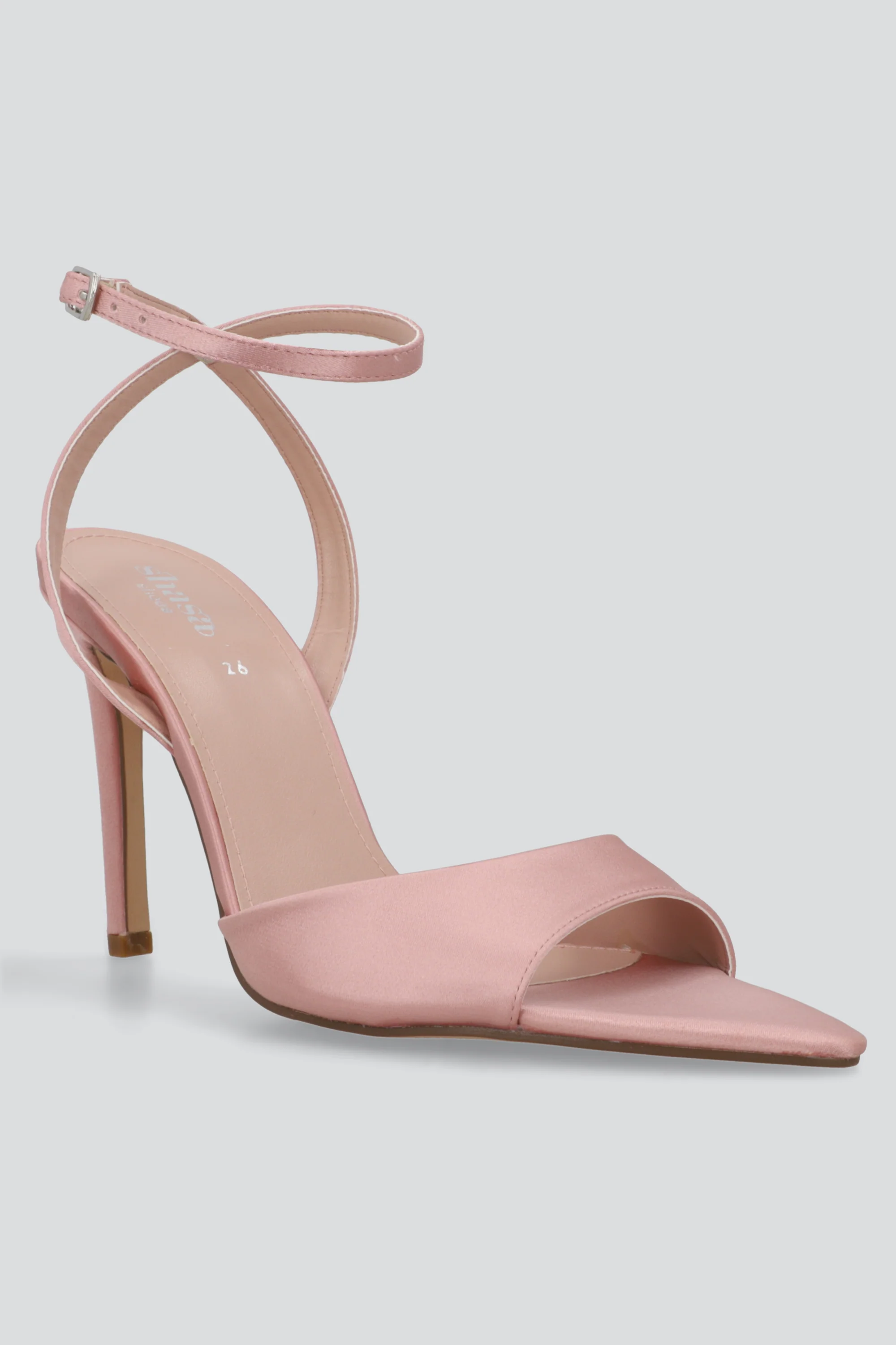 Tacon alto pointy peep toe satin - Image 4