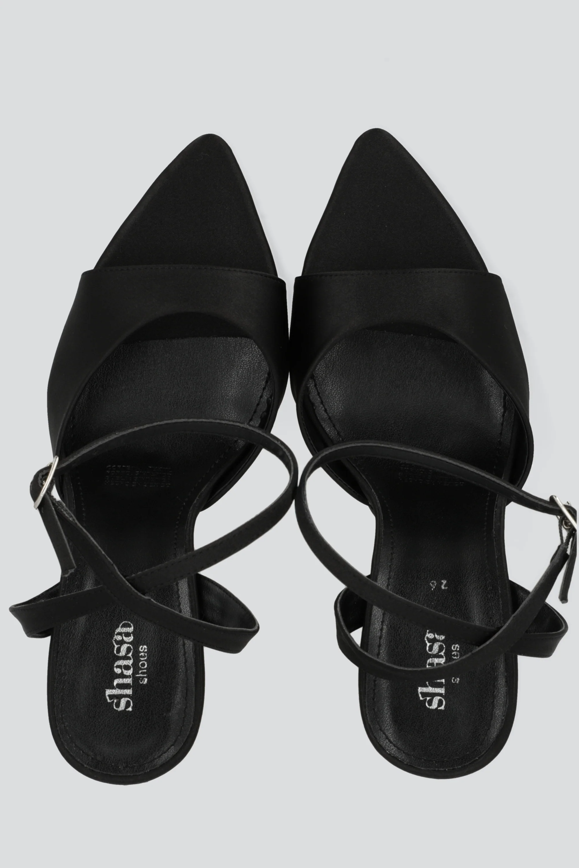 Tacon alto pointy peep toe satin - Image 3