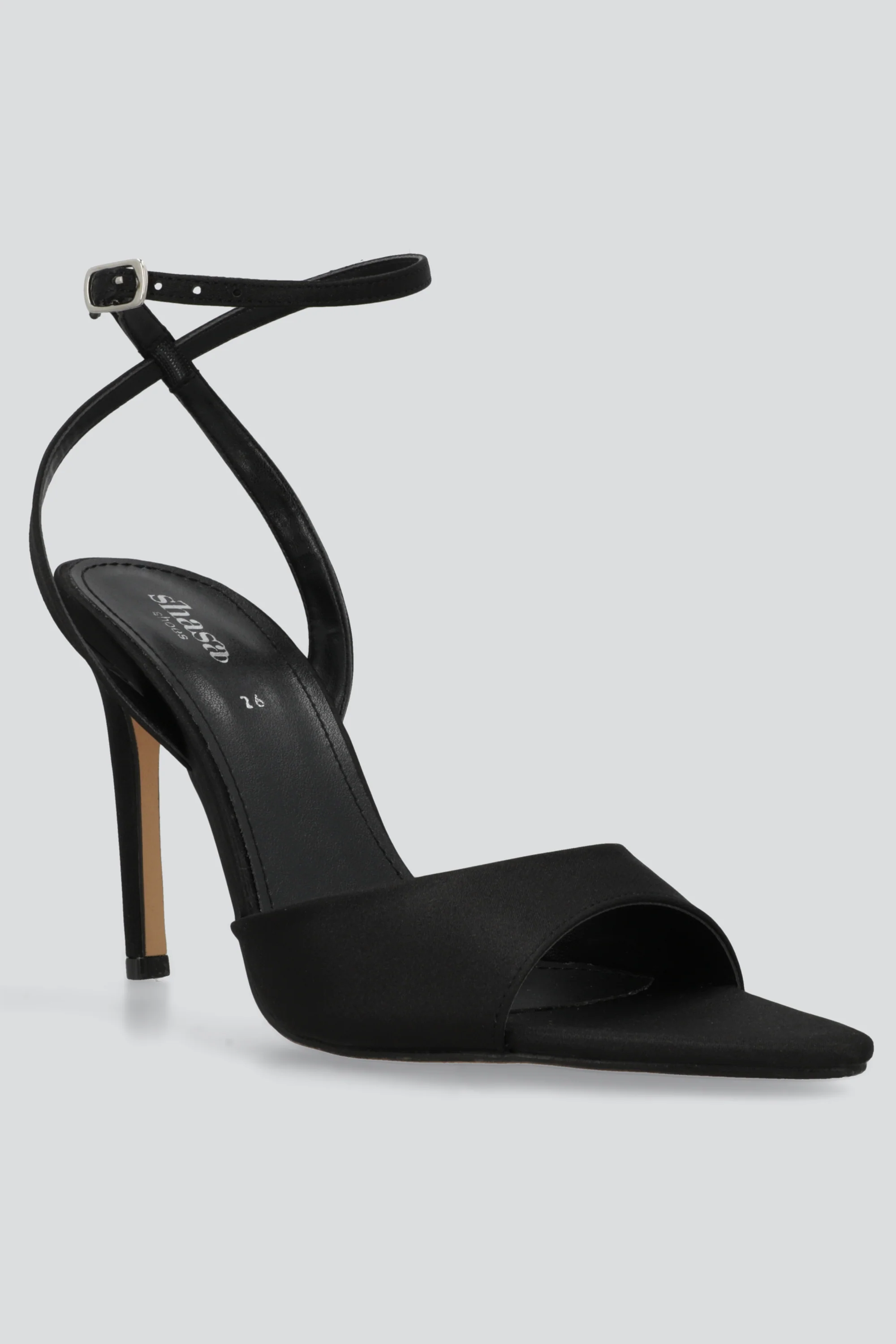 Tacon alto pointy peep toe satin - Image 4