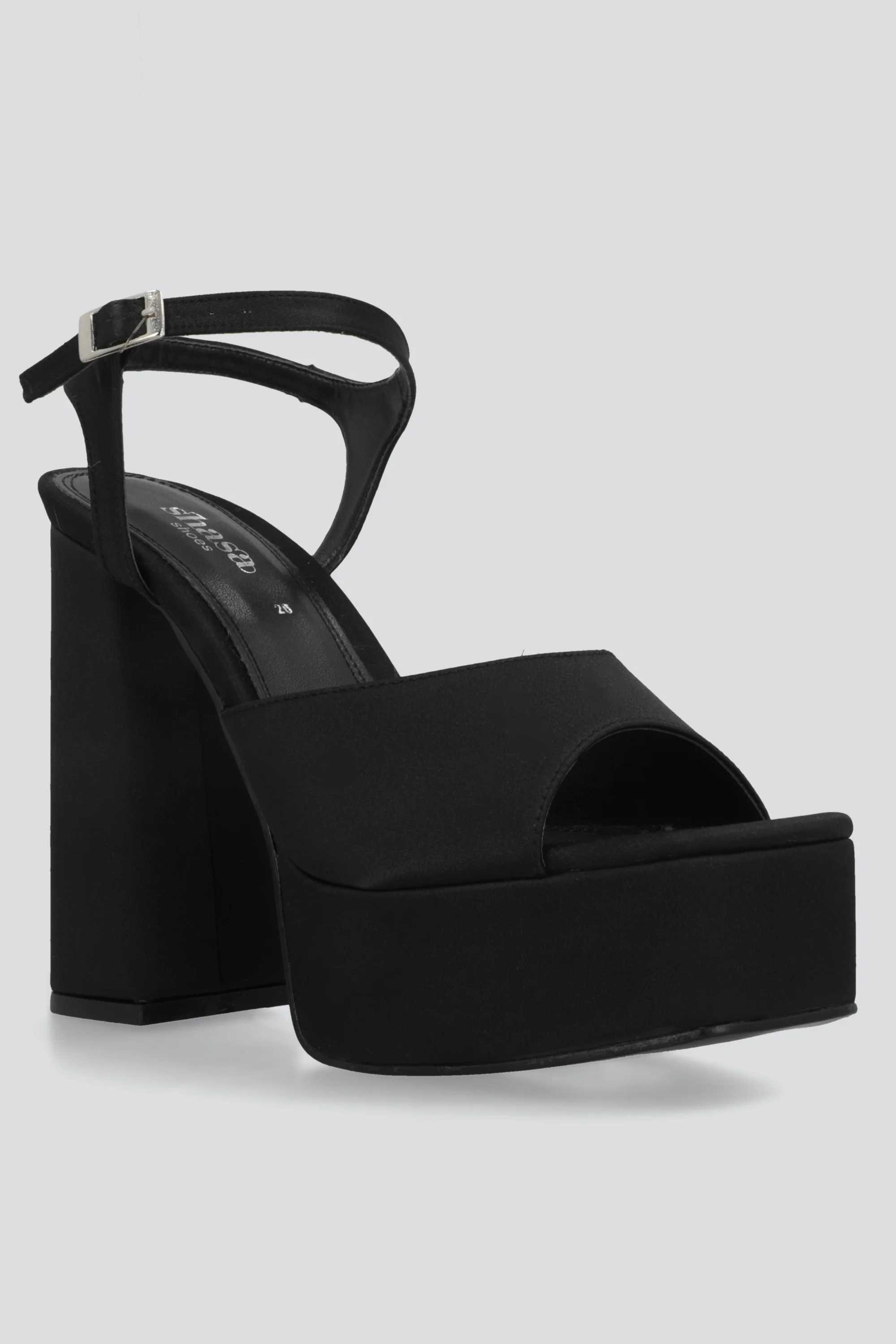 Tacon peep toe plataforma satin - Image 4