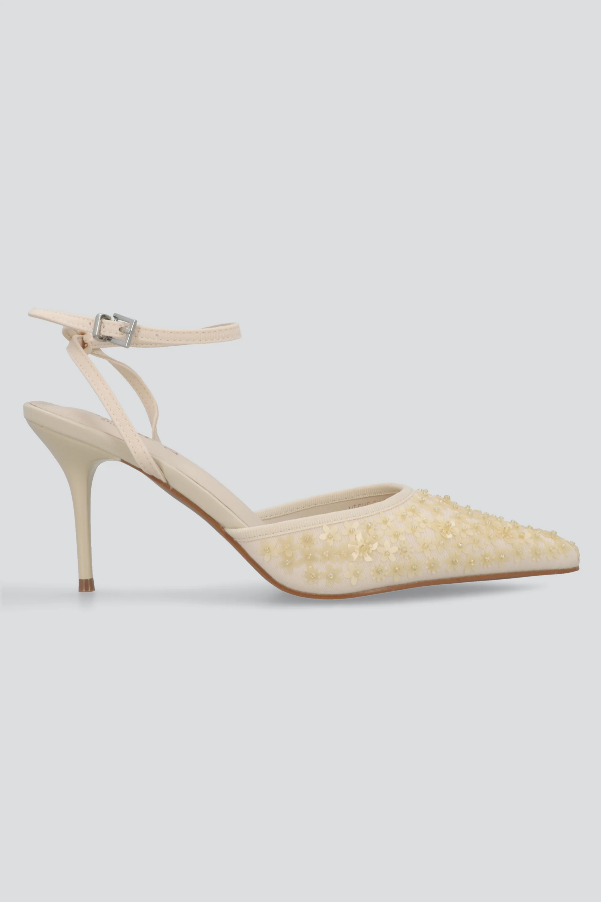 Tacon pointy lentejuelas flores