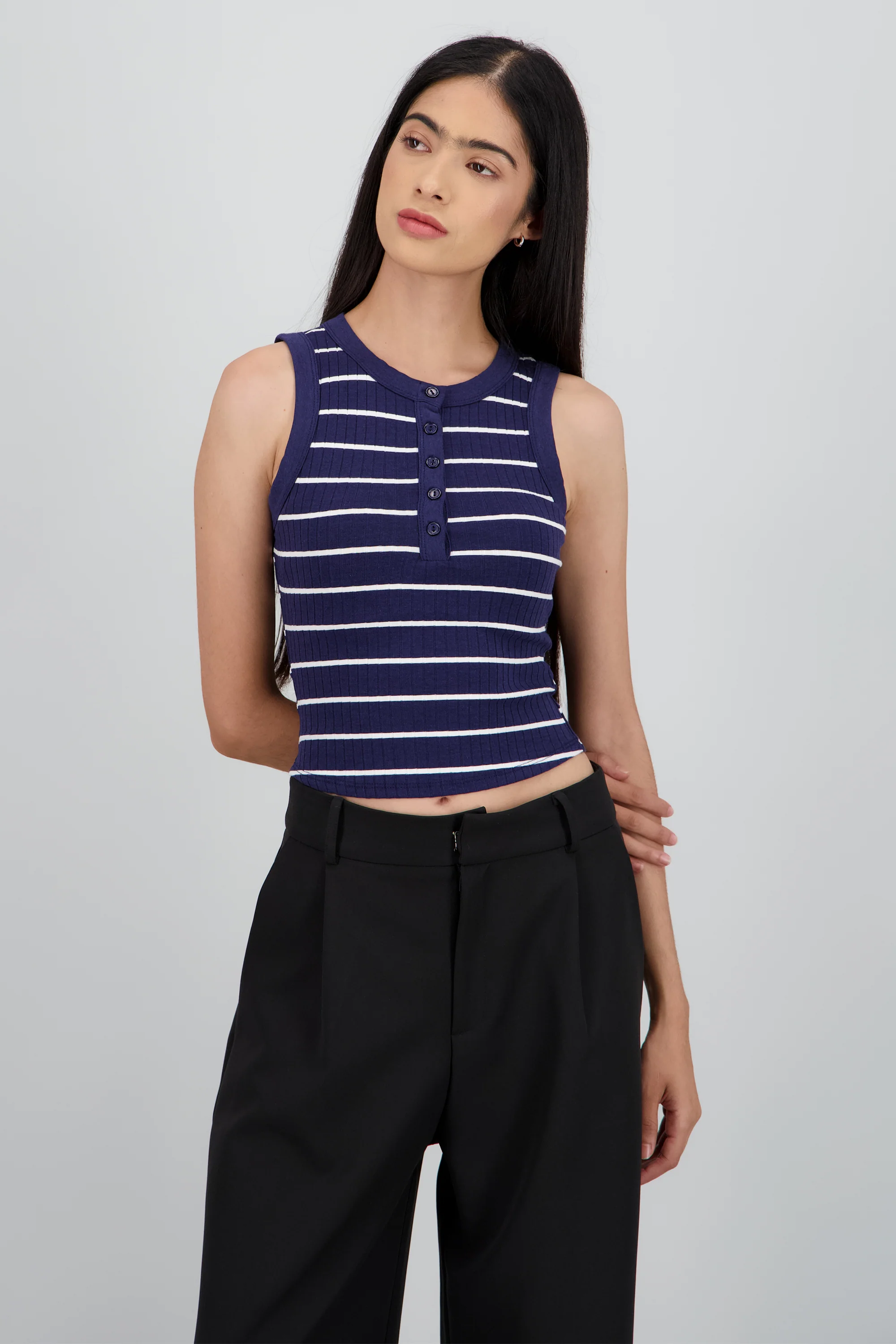 Tank top rayas rib - Image 2