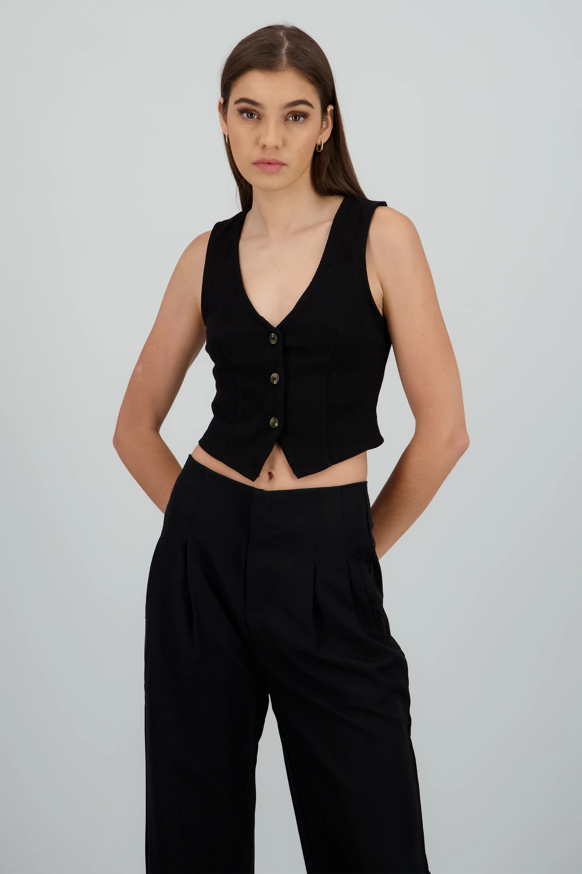 Top chaleco rib