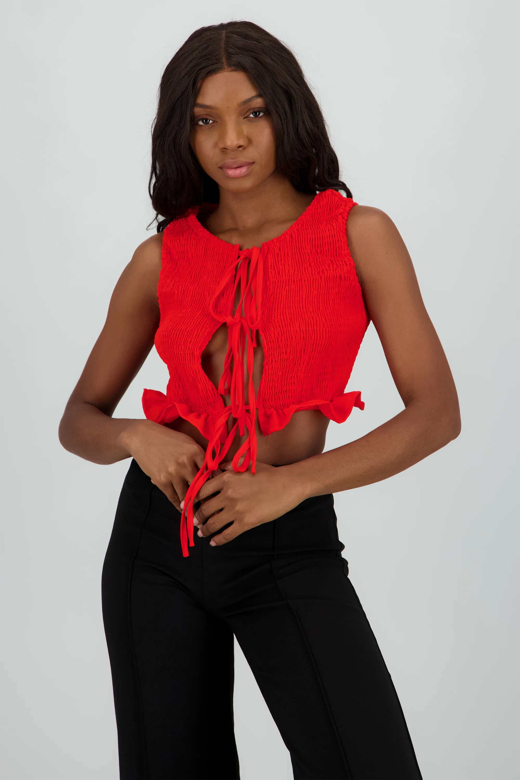 Top con smock lazos