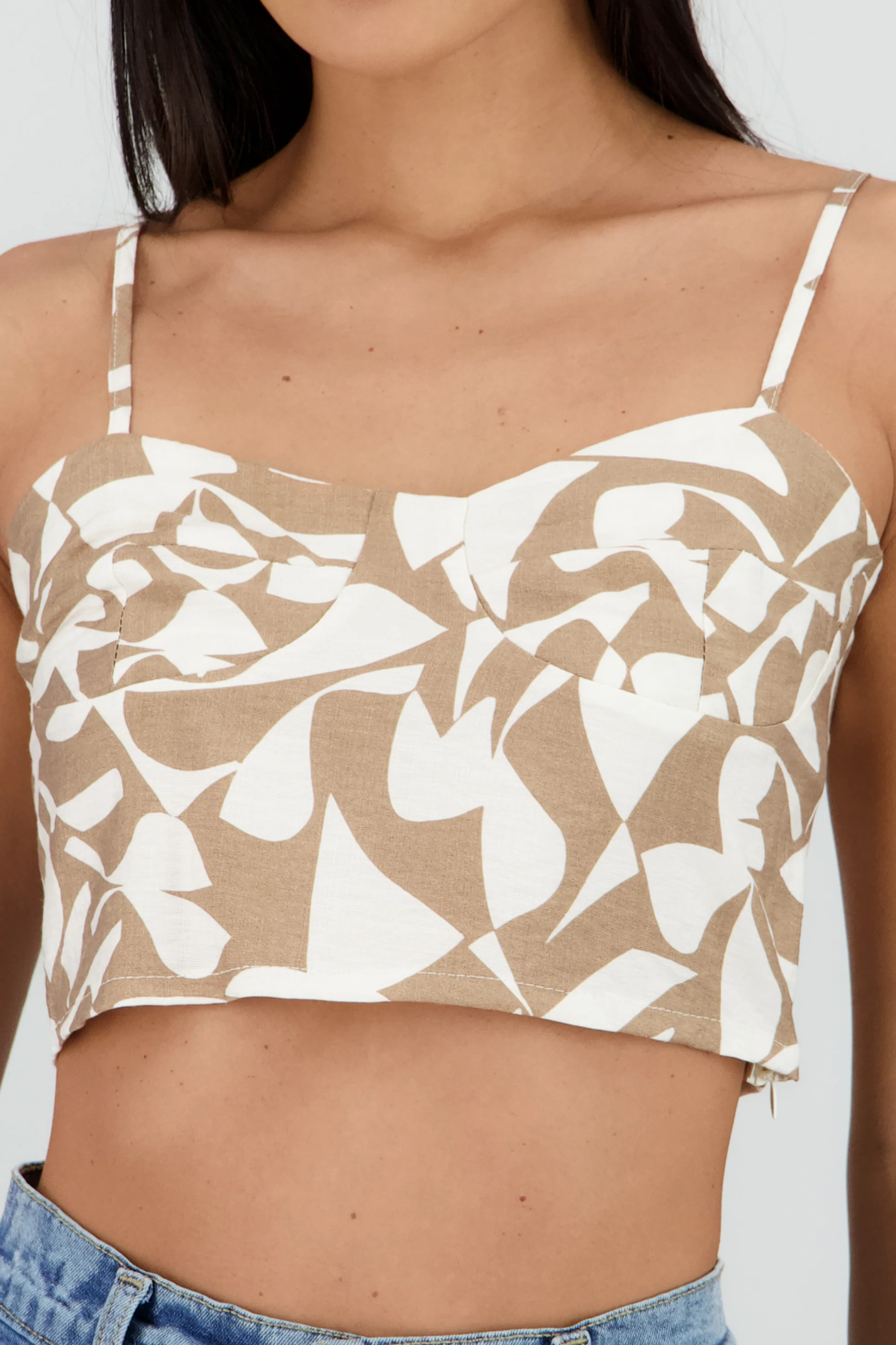 Top crop bustier estampado geometrico - Image 5