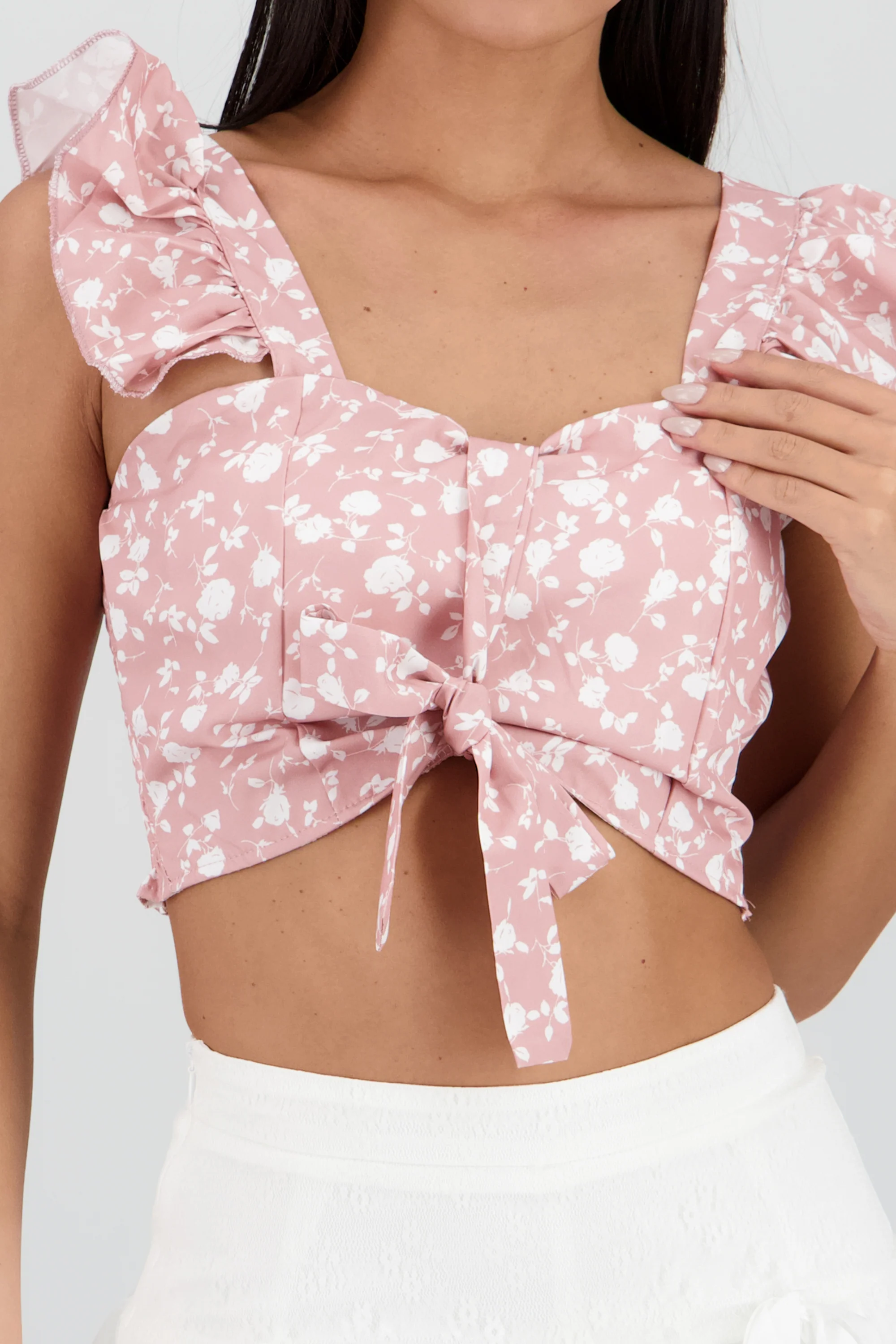 Top crop olanes estampado flores - Image 5