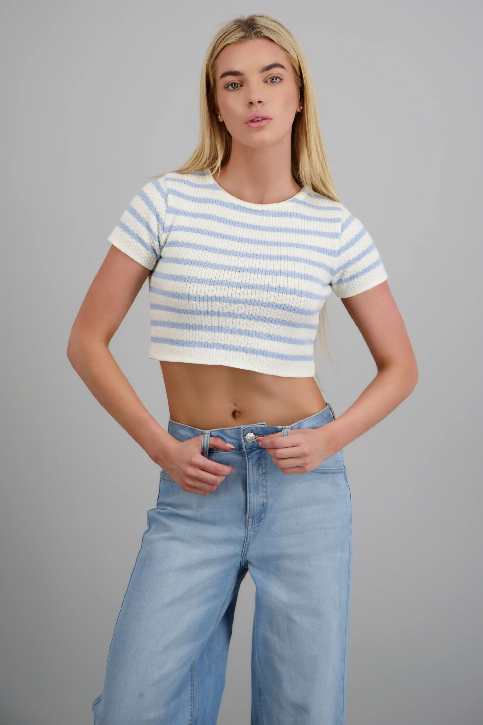 TOP CROP RAYAS TEXTURA KNI