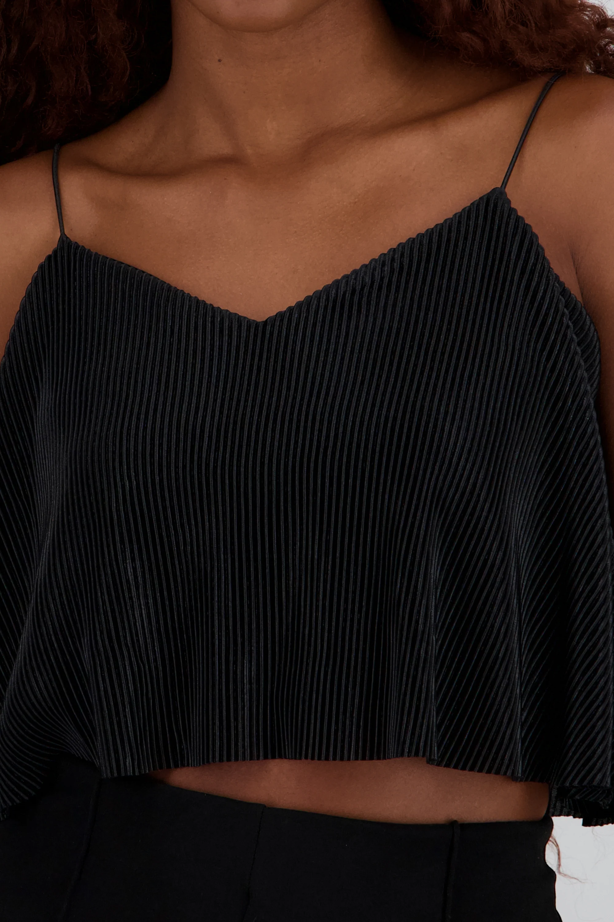 Top Crop Tejido Plisado Tirantes - Image 5