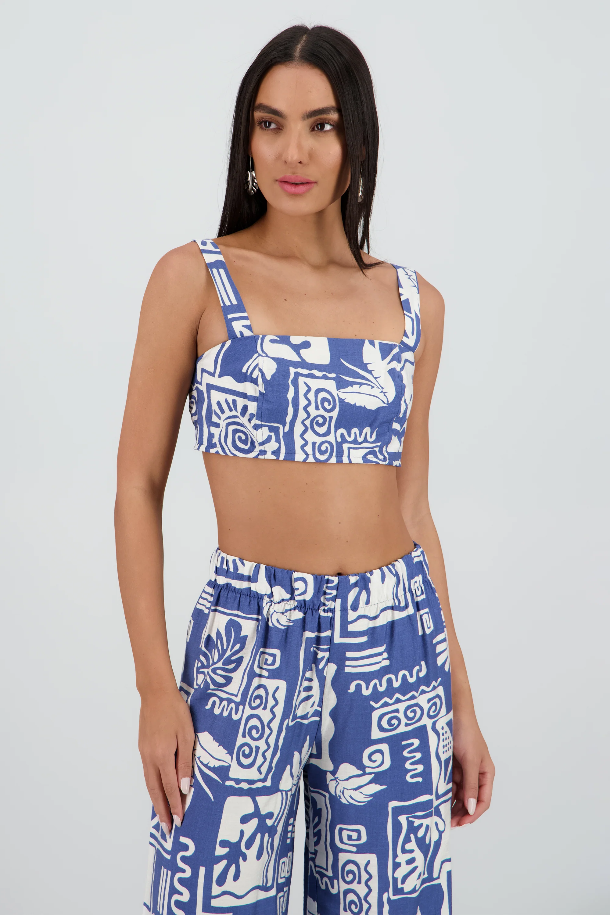 Top crop tirantes estampado tropical - Image 2